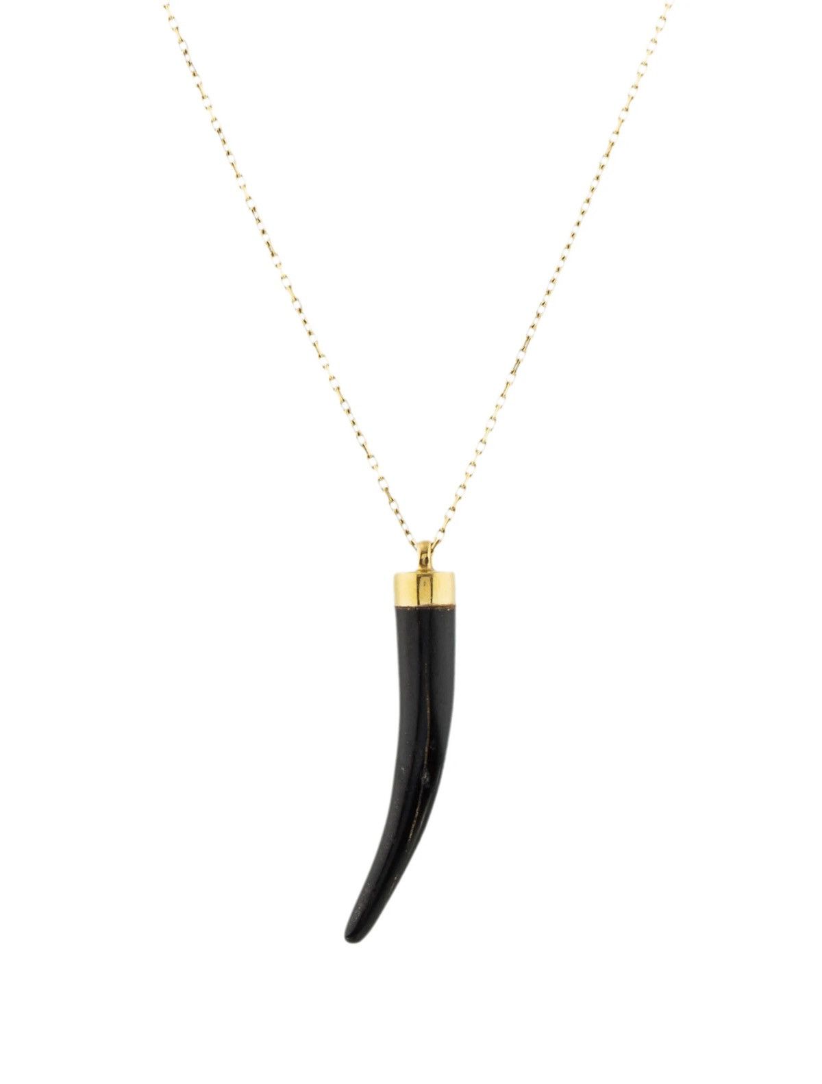 image of Ss/2003 Runway Gucci 18K Gold Horn Pendent Necklace, Men's