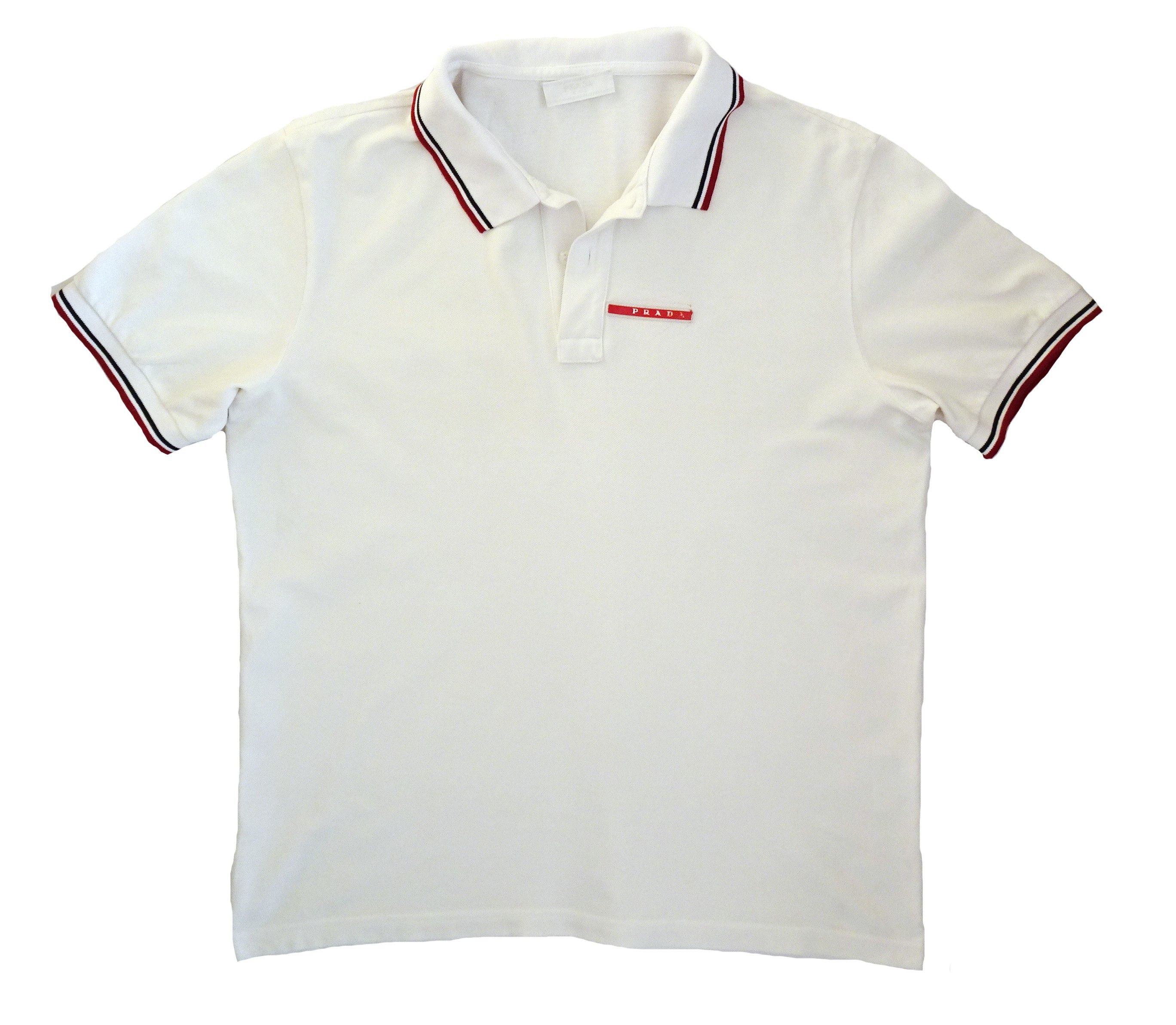 Prada PRADA STRIPED TRIM DETAIL POLO T-SHIRT Size US M / EU 48-50 / 2 - 1 Thumbnail