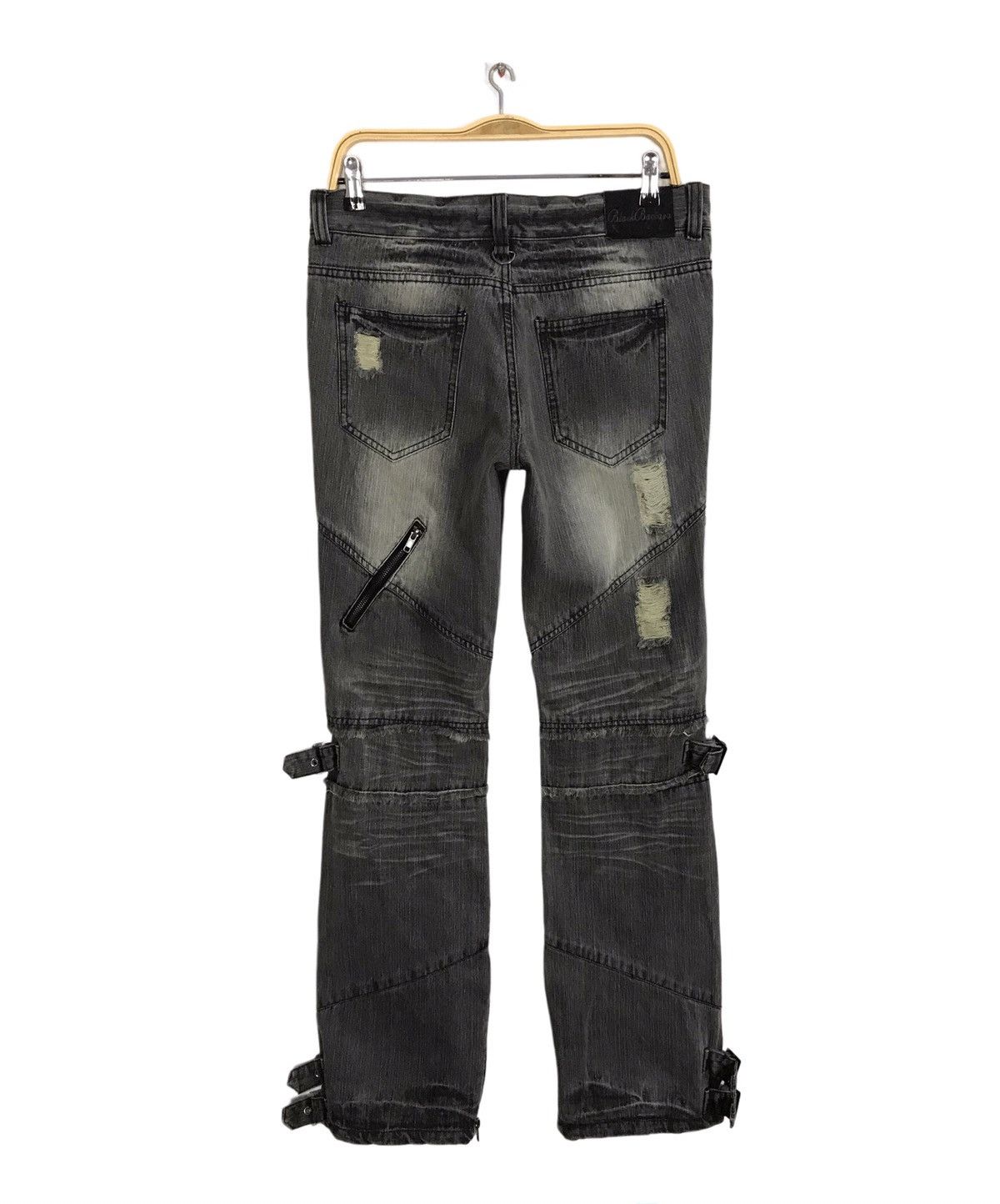 Japanese Brand Vintage Black Baccara Bondage Punk Distressed Denim Jeans Size US 32 / EU 48 - 2 Thumbnail