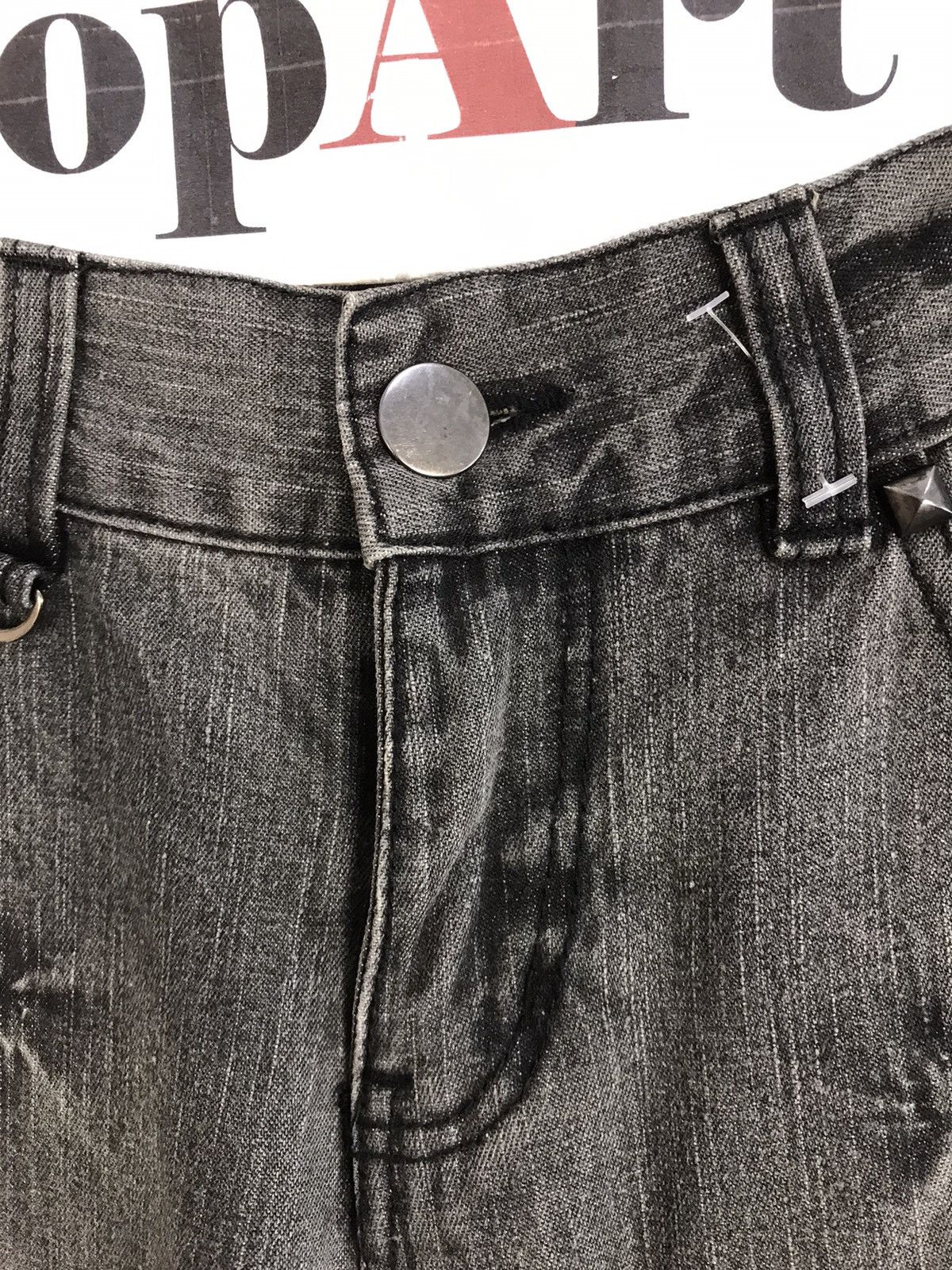 Japanese Brand Vintage Black Baccara Bondage Punk Distressed Denim Jeans Size US 32 / EU 48 - 12 Thumbnail