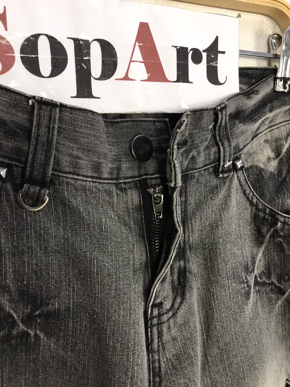 Japanese Brand Vintage Black Baccara Bondage Punk Distressed Denim Jeans Size US 32 / EU 48 - 13 Thumbnail