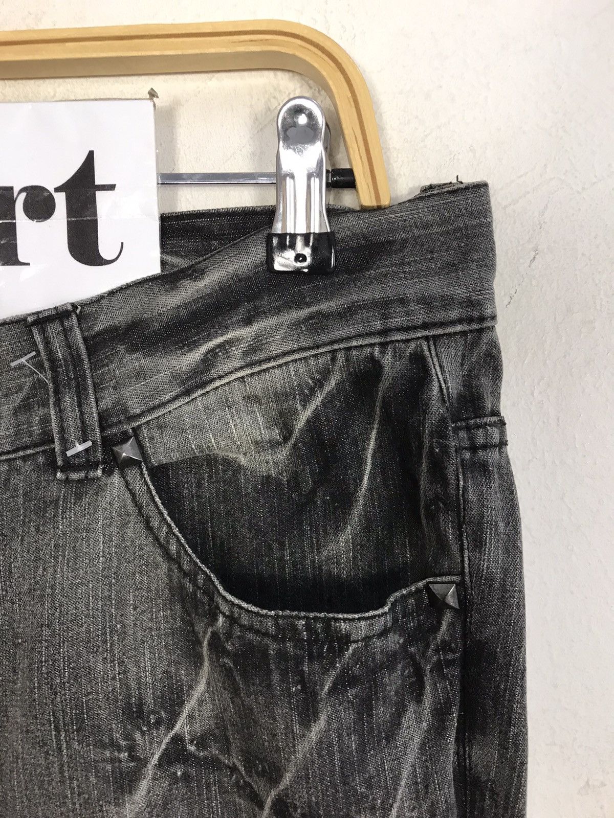 Japanese Brand Vintage Black Baccara Bondage Punk Distressed Denim Jeans Size US 32 / EU 48 - 10 Thumbnail