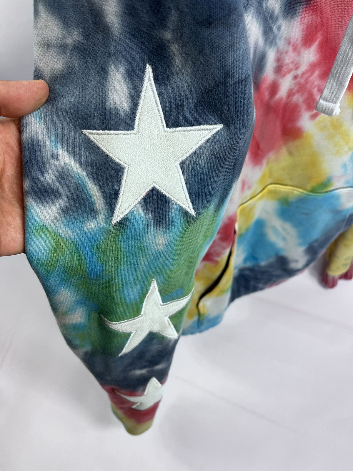 Amiri Tie-Dye leather Star Patch Hoodie Size US XXL / EU 58 / 5 - 3 Thumbnail