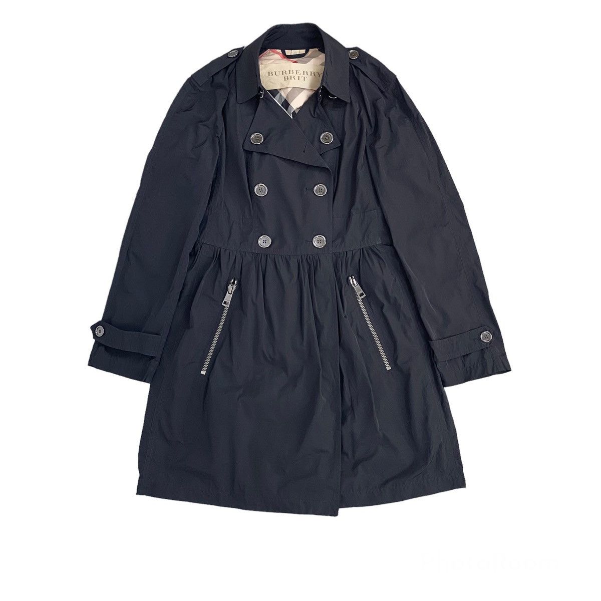 Burberry ✨Burberry Brit double breasted light nylon jacket Size S / US 4 / IT 40 - 1 Thumbnail