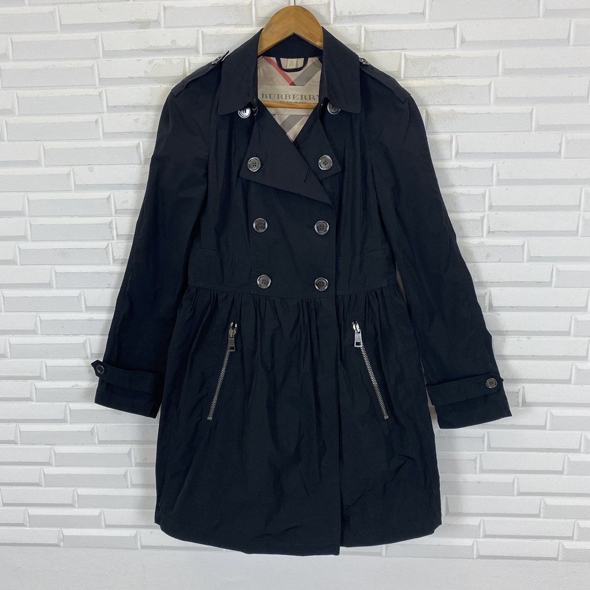 Burberry ✨Burberry Brit double breasted light nylon jacket Size S / US 4 / IT 40 - 5 Thumbnail