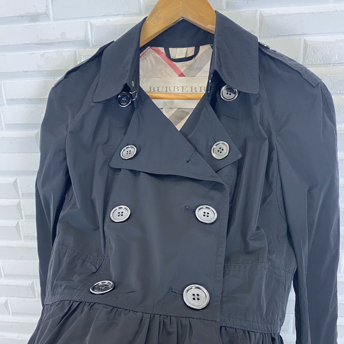 Burberry ✨Burberry Brit double breasted light nylon jacket Size S / US 4 / IT 40 - 8 Thumbnail