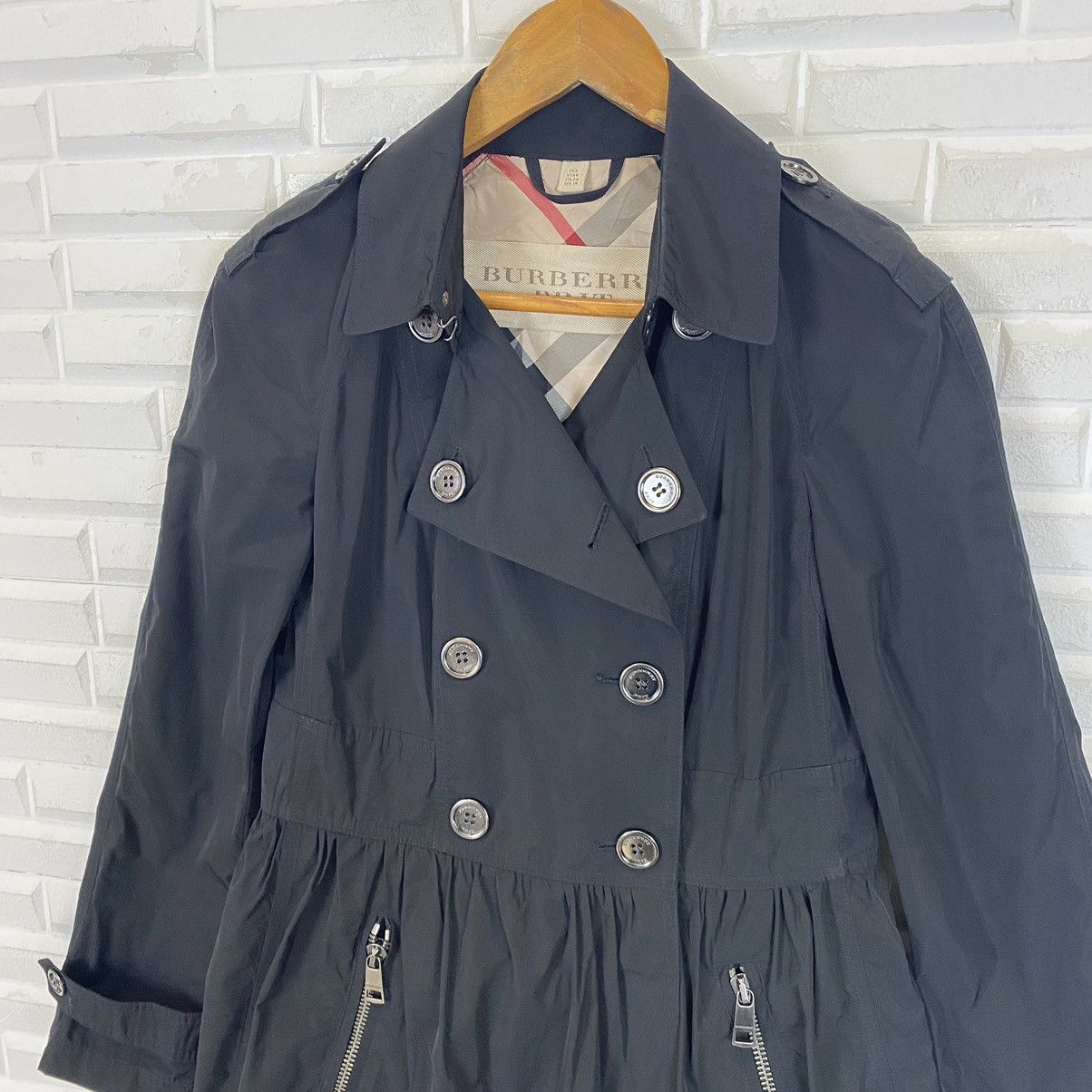 Burberry ✨Burberry Brit double breasted light nylon jacket Size S / US 4 / IT 40 - 7 Thumbnail