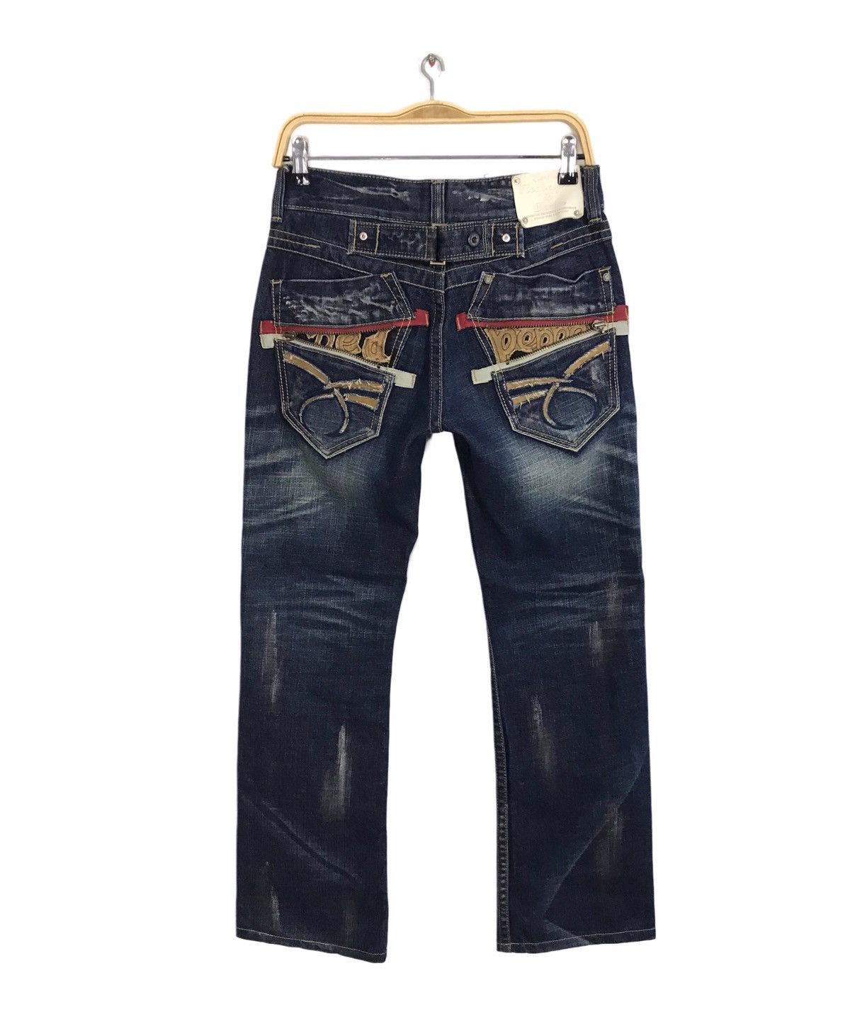 Japanese Brand Vintage Red Pepper Back Side Pocket Design Bucket Back Size US 29 - 2 Thumbnail