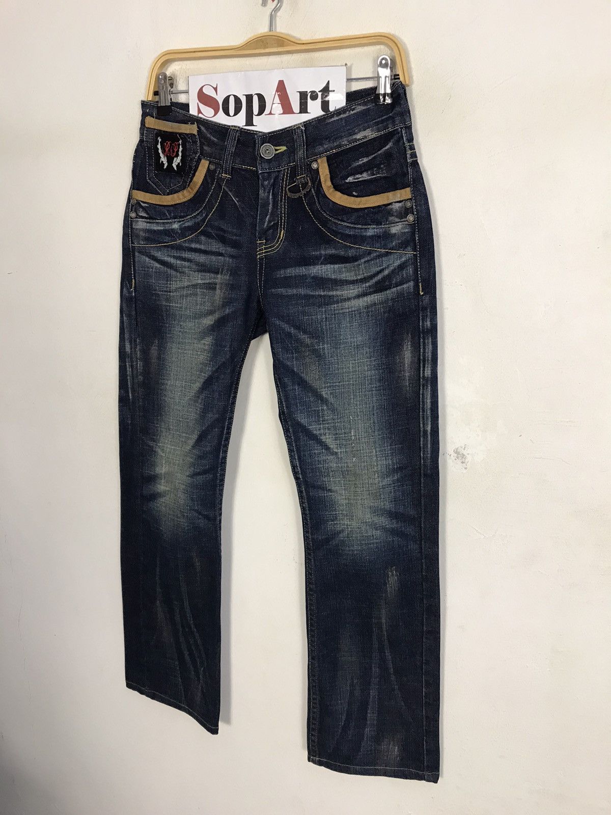 Japanese Brand Vintage Red Pepper Back Side Pocket Design Bucket Back Size US 29 - 4 Thumbnail
