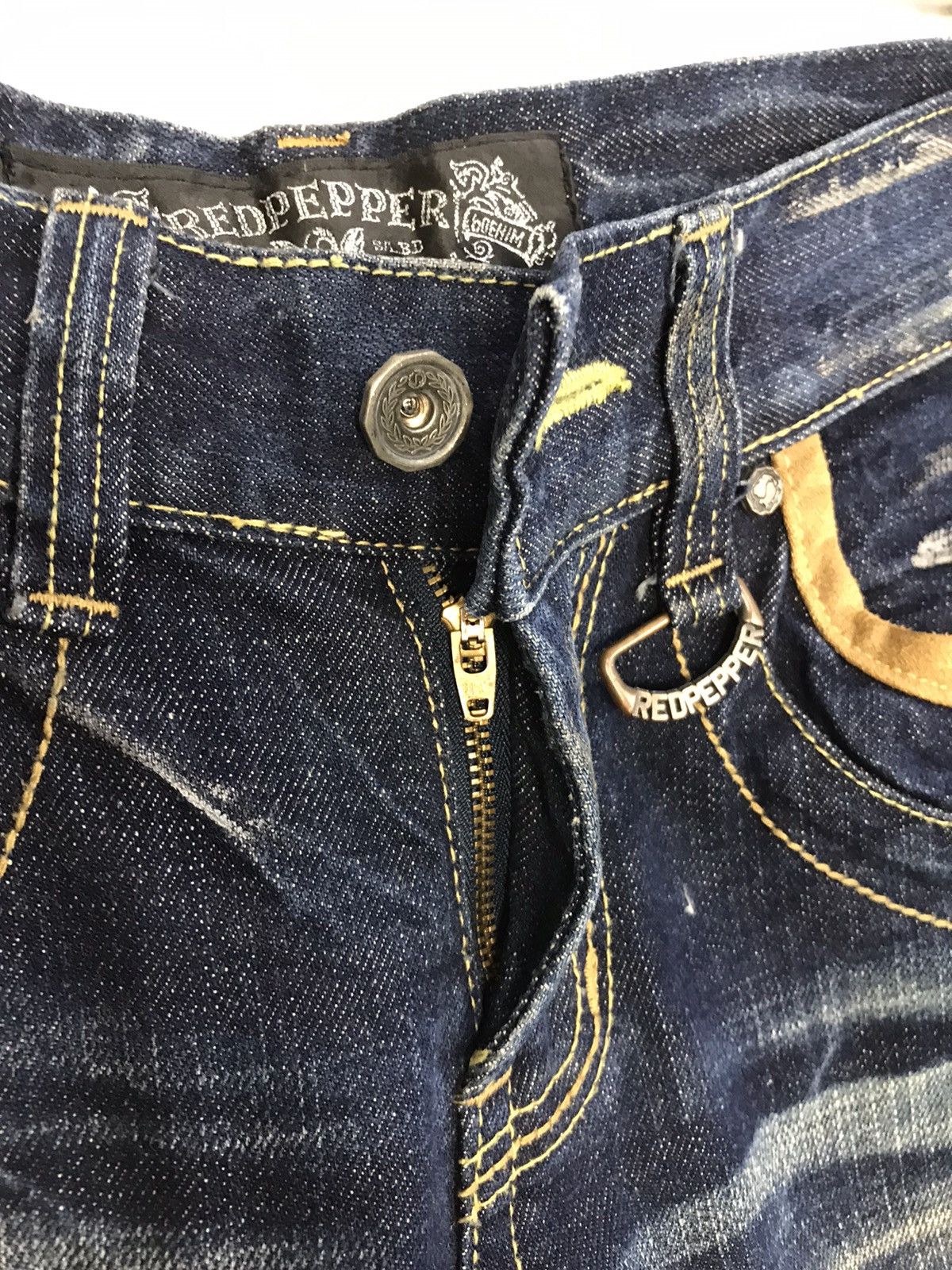 Japanese Brand Vintage Red Pepper Back Side Pocket Design Bucket Back Size US 29 - 8 Thumbnail