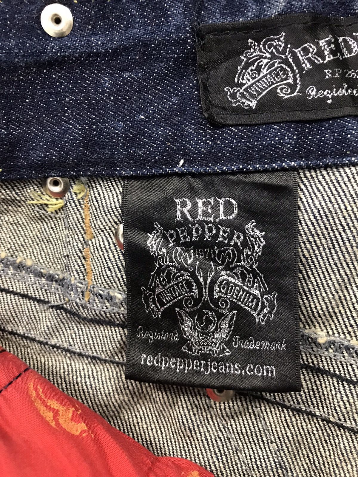 Japanese Brand Vintage Red Pepper Back Side Pocket Design Bucket Back Size US 29 - 15 Thumbnail