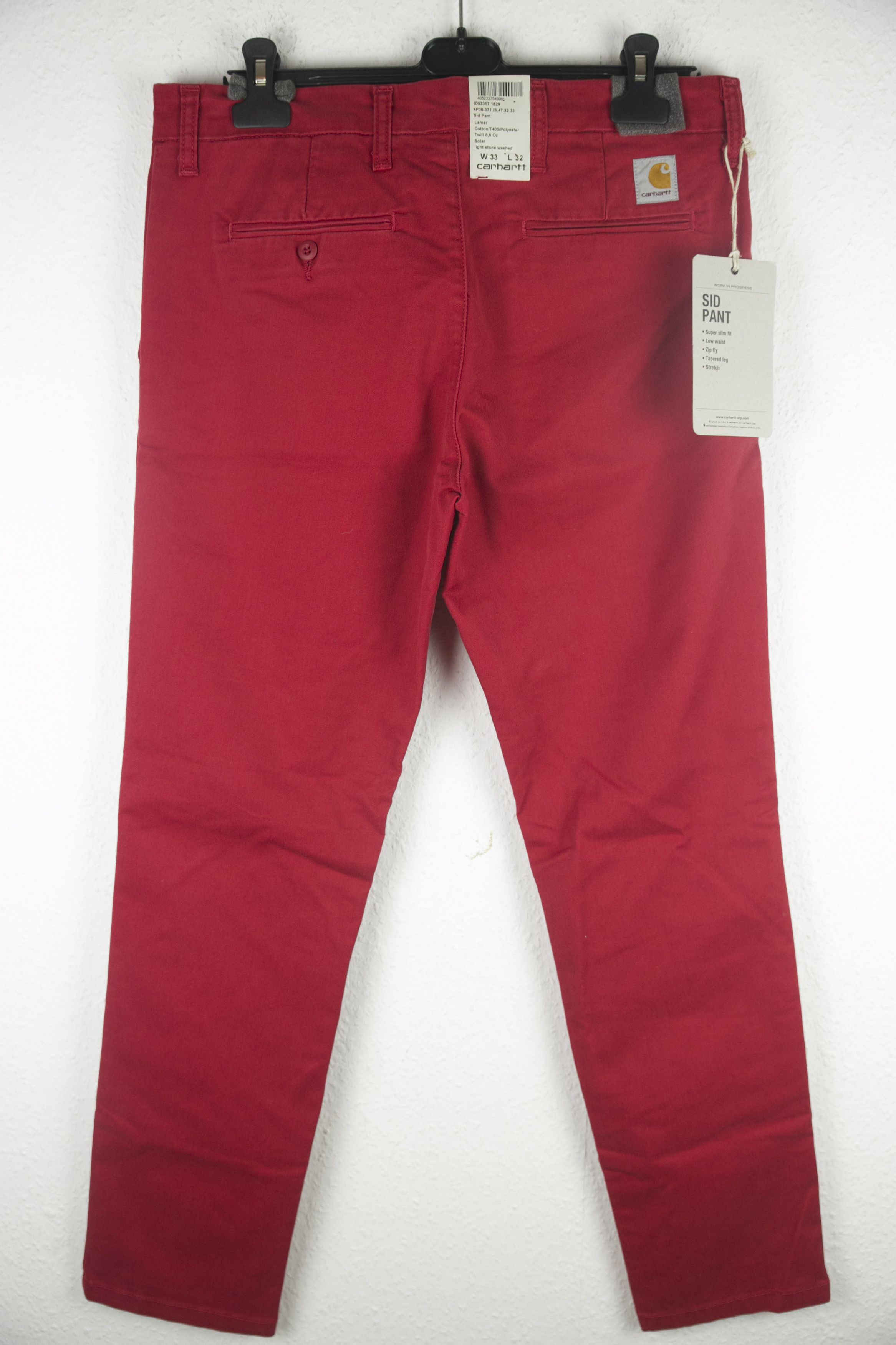 image of NWT Carhartt Wip Sid Pant Lamar Solar W33 L32 in Red, Men's