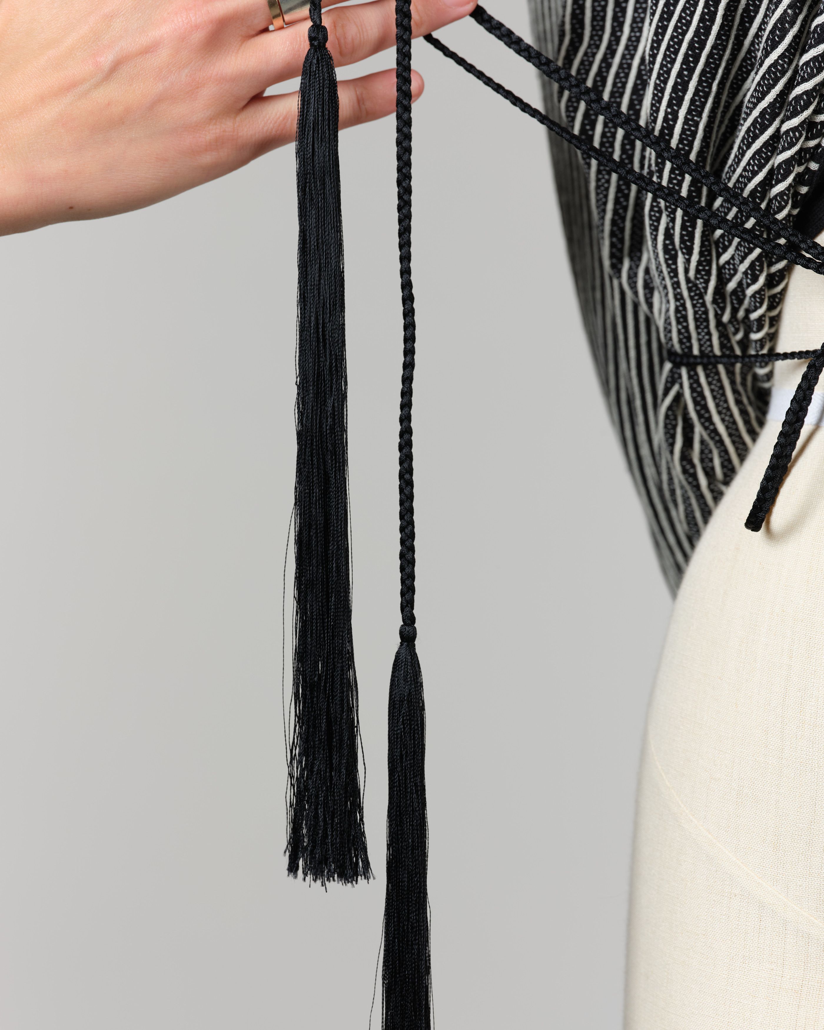 Ann Demeulemeester SS 2012 Linen Cardigan with Tassel belt Size S / US 4 / IT 40 - 8 Thumbnail
