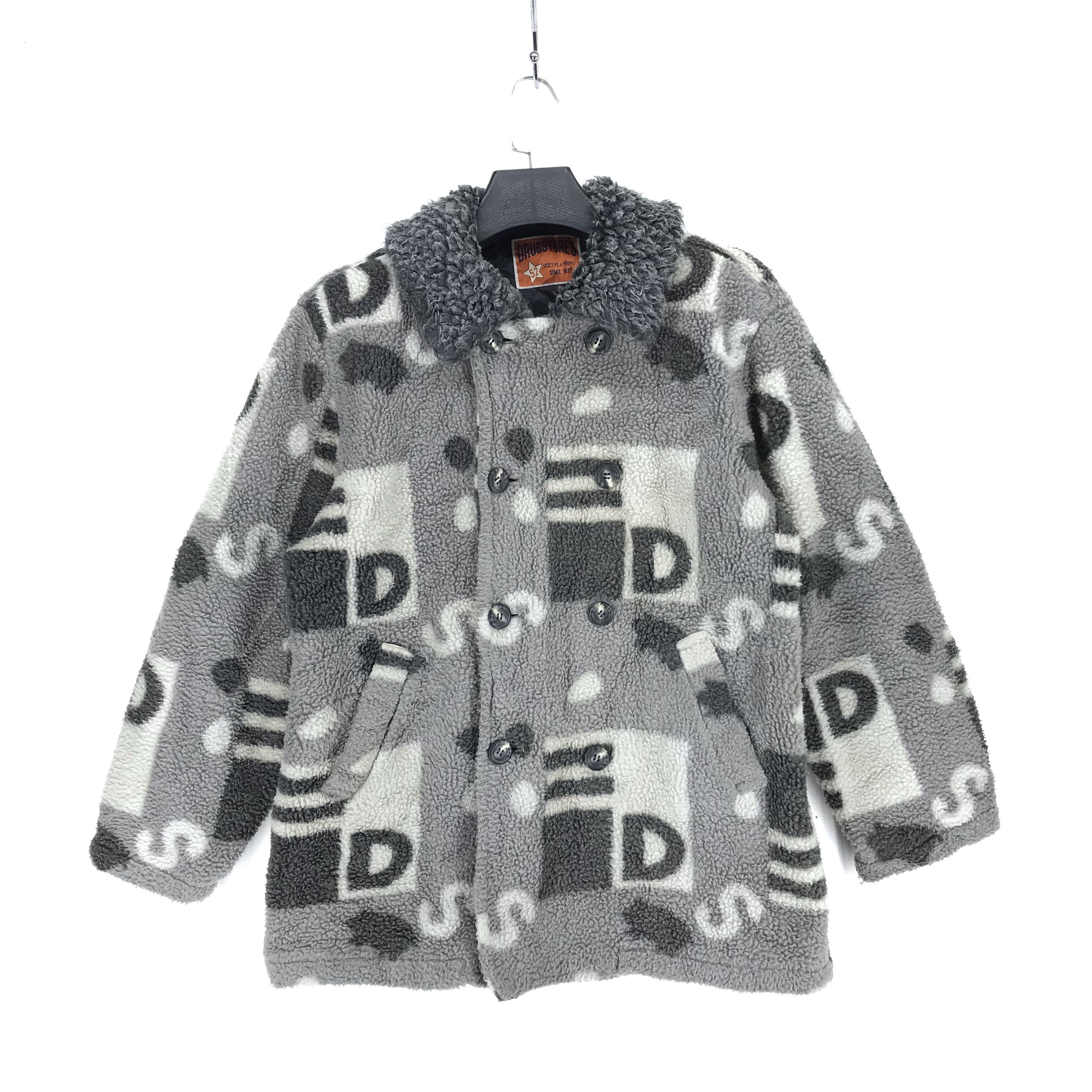 Japanese Brand DRUGSTORE'S Fullprint Fleece Coat Unisex #2117-82 Size US M / EU 48-50 / 2 - 1 Thumbnail