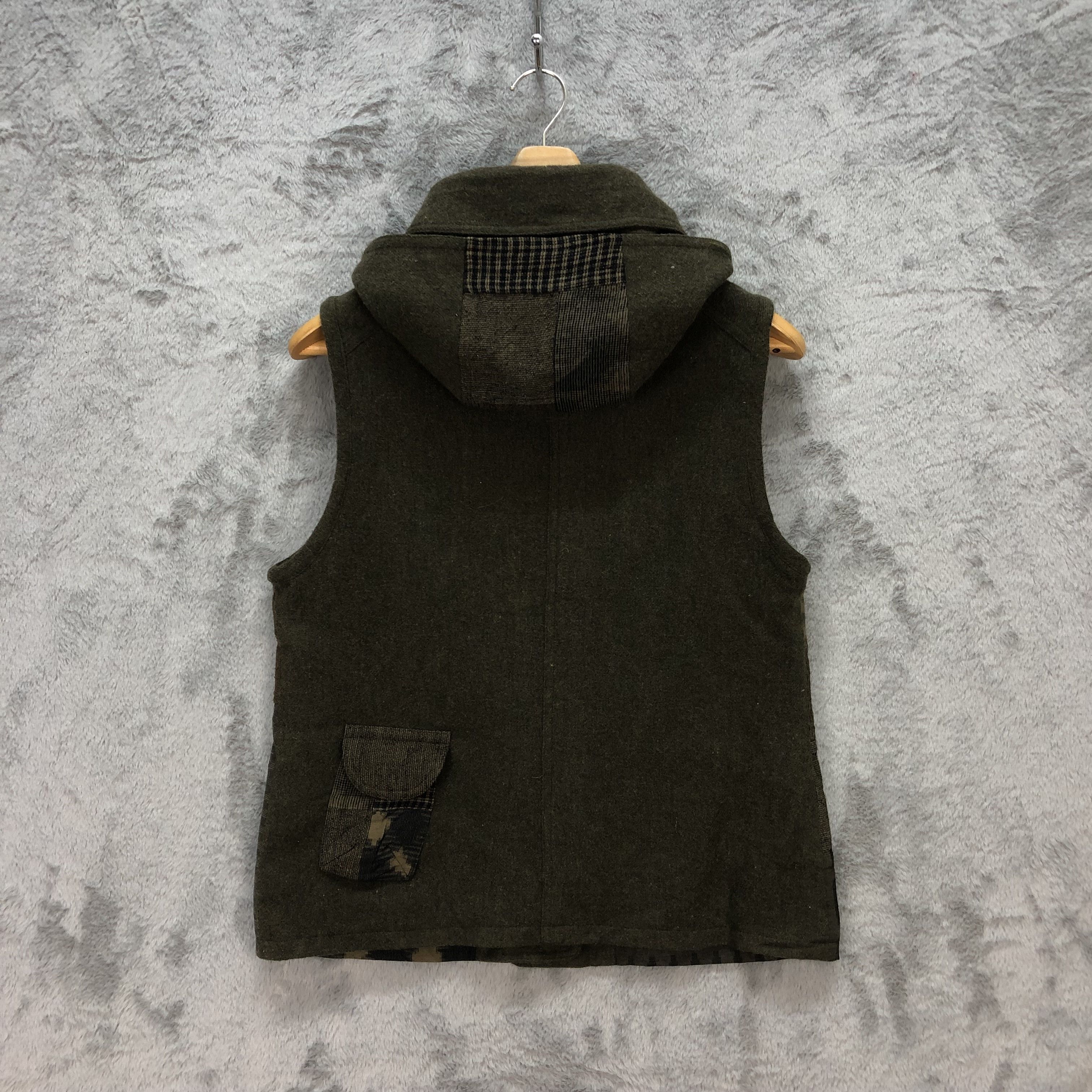 Japanese Brand KURUMI Nice Design Hooded Wool Vest #5912-213 Size S / US 4 / IT 40 - 10 Thumbnail