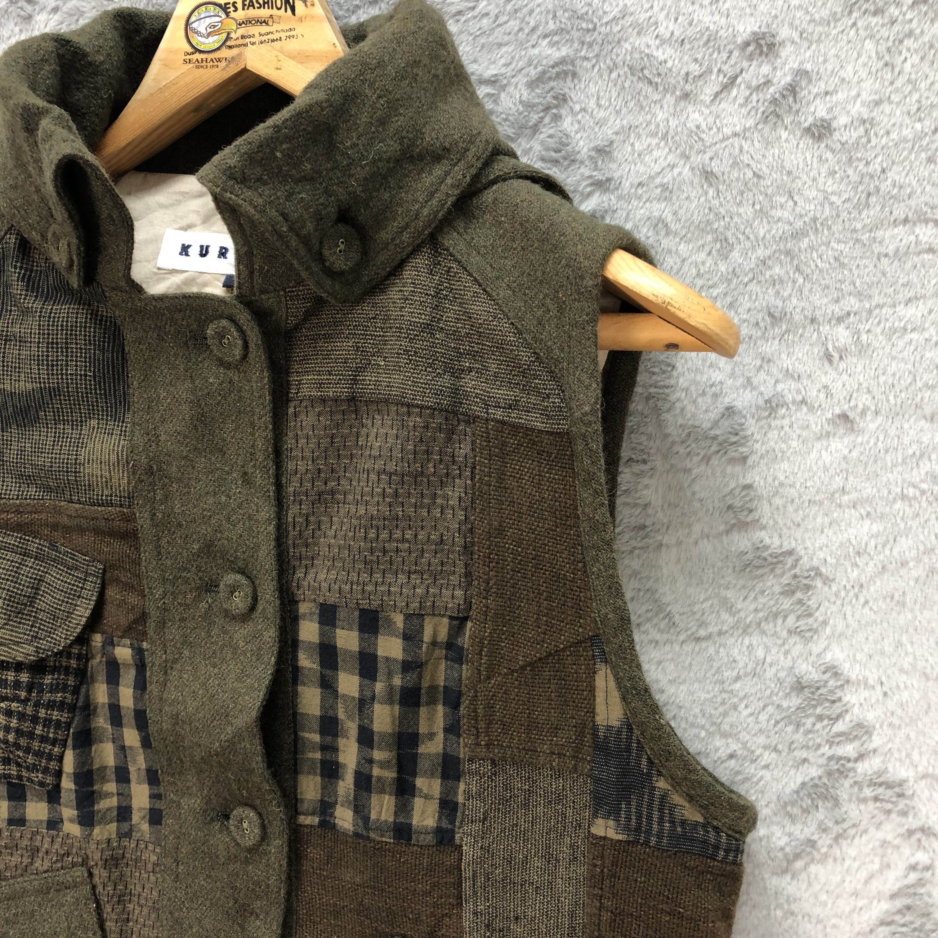 Japanese Brand KURUMI Nice Design Hooded Wool Vest #5912-213 Size S / US 4 / IT 40 - 5 Thumbnail
