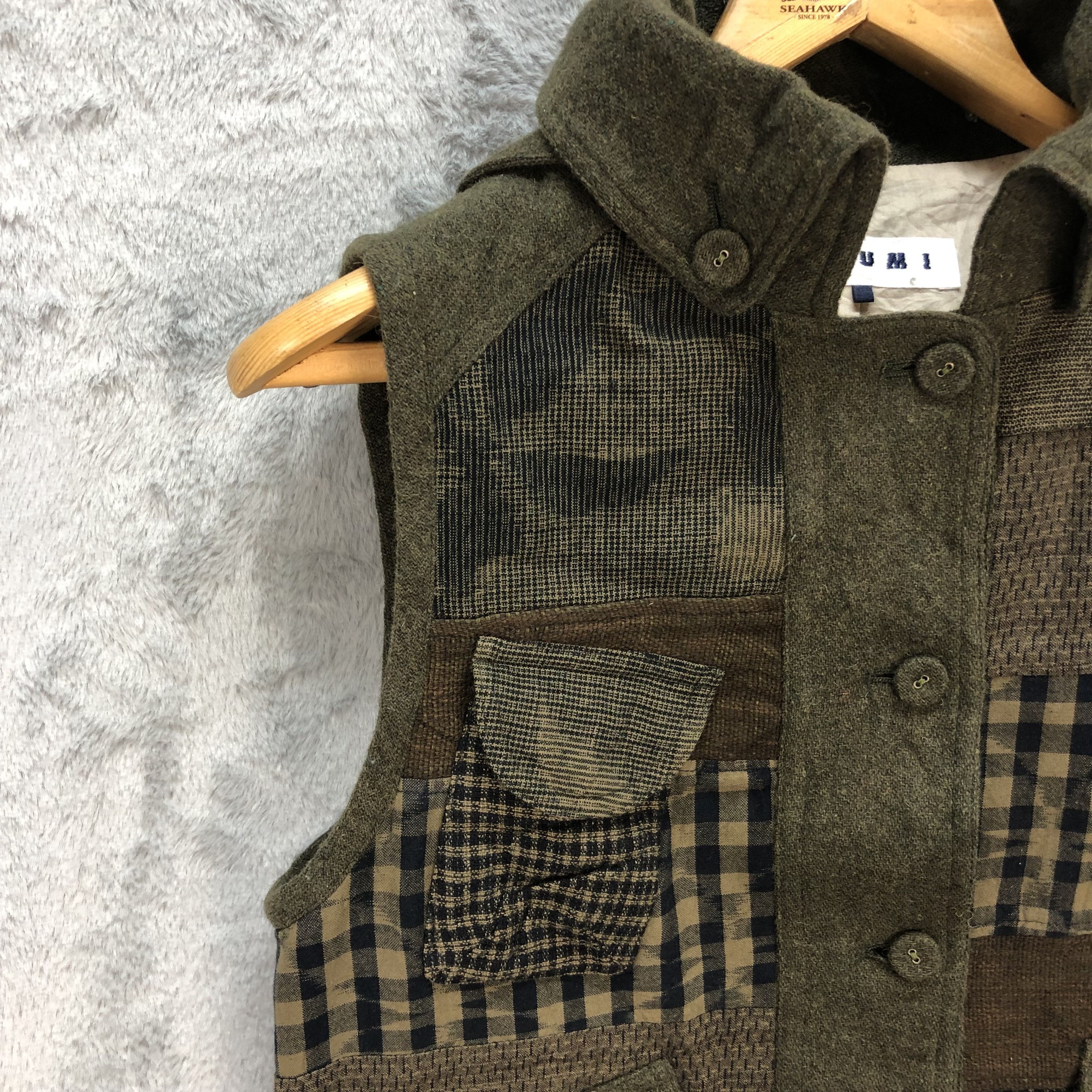 Japanese Brand KURUMI Nice Design Hooded Wool Vest #5912-213 Size S / US 4 / IT 40 - 4 Thumbnail