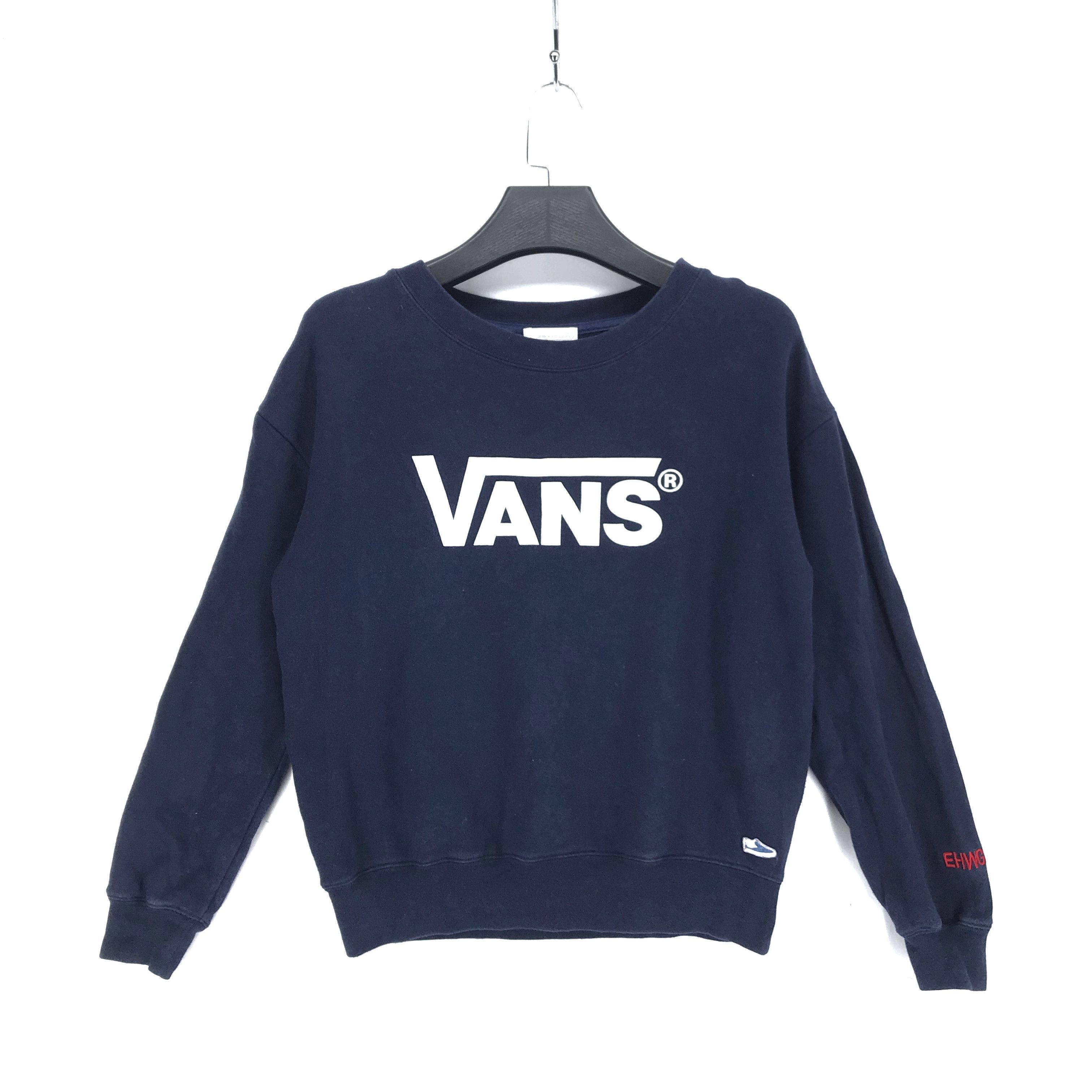 image of Vans X E Hyphen World Gallery Big Logo Sweatshirt 2079-81 in Blue, Men's (Size Small)