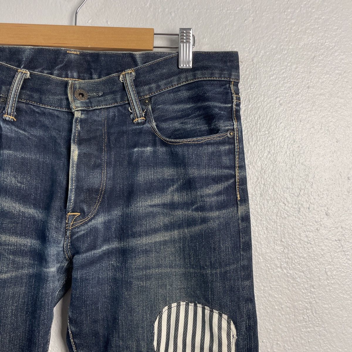 Japanese Brand Vintage Kuro Patchwork Sashiko Selvedge Denim Jeans Size US 33 - 2 Thumbnail
