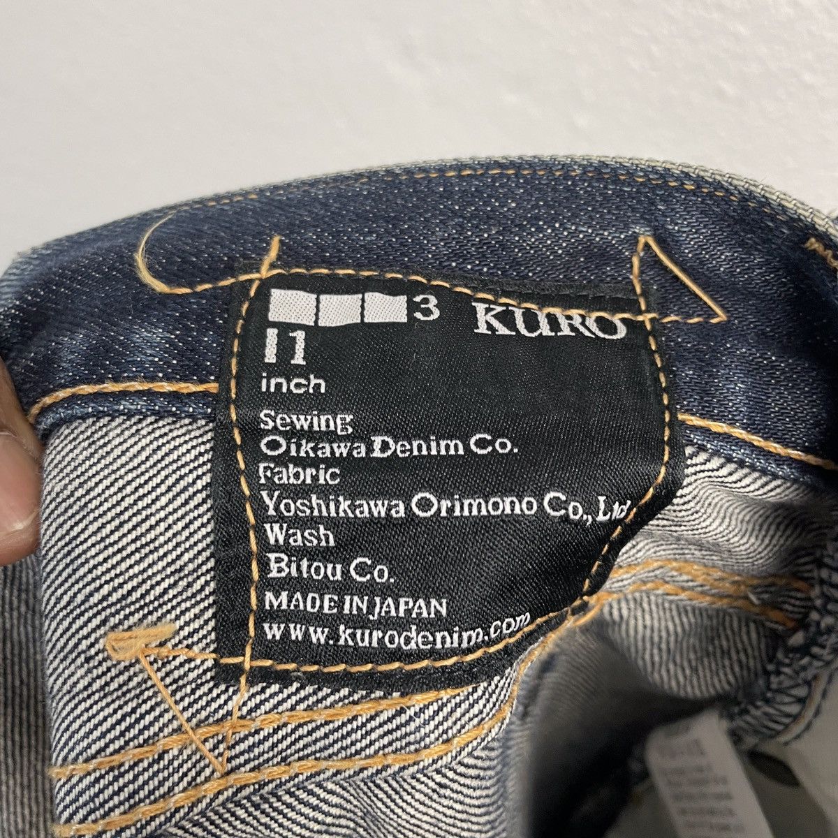 Japanese Brand Vintage Kuro Patchwork Sashiko Selvedge Denim Jeans Size US 33 - 6 Thumbnail