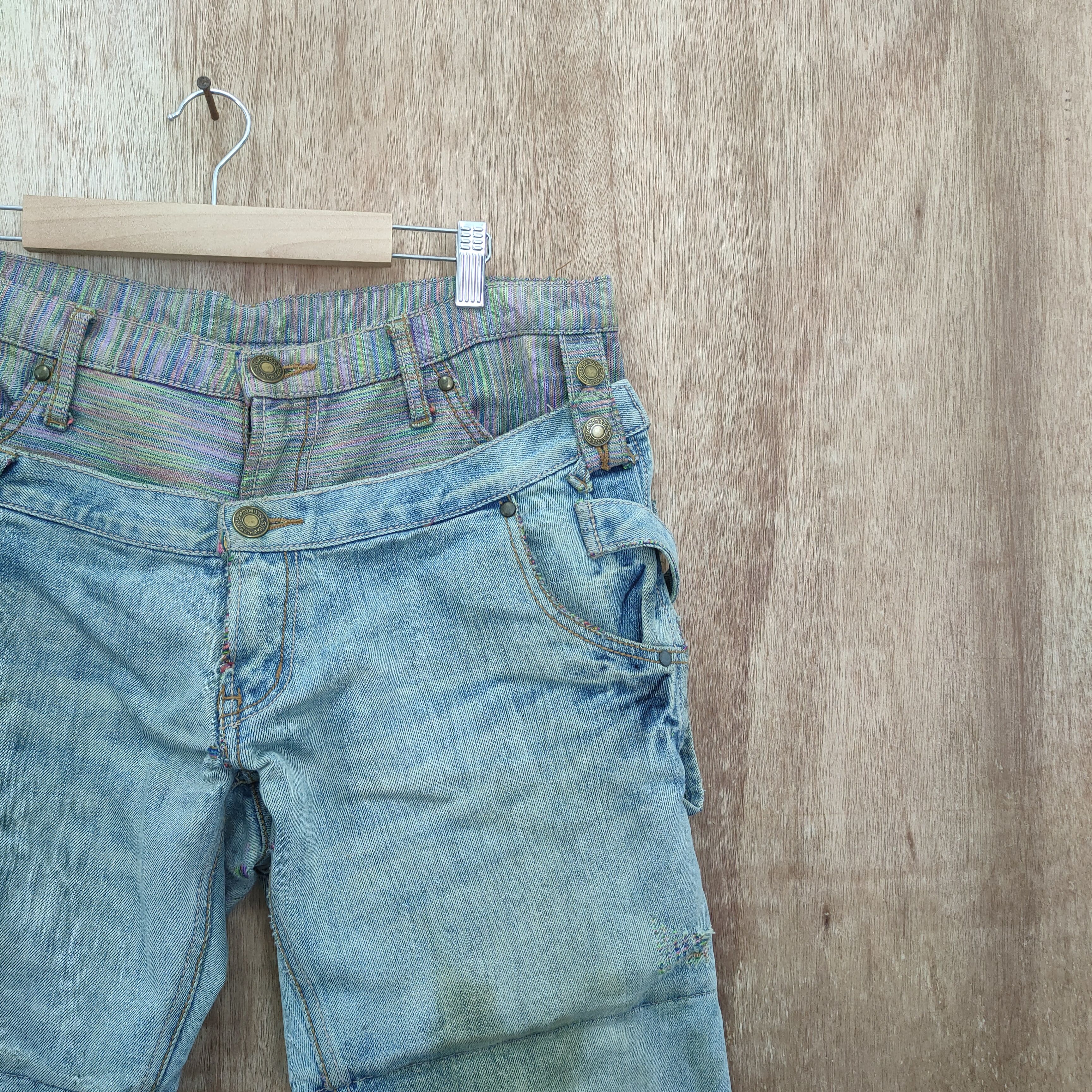 Japanese Brand JAPANESE RUSTY DOUBLE WAIST FADED / DISTRESSED JEAN Size US 34 / EU 50 - 10 Thumbnail