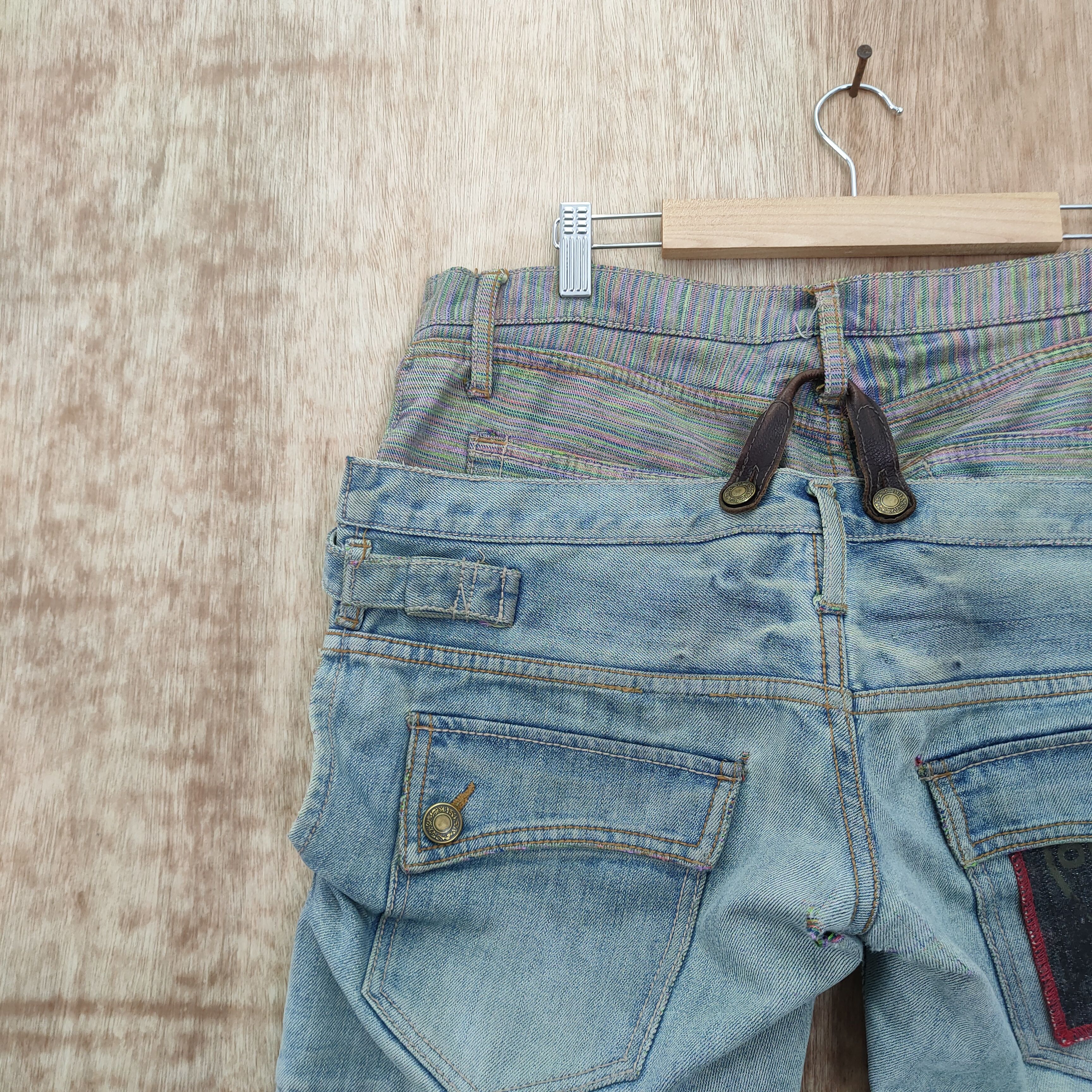 Japanese Brand JAPANESE RUSTY DOUBLE WAIST FADED / DISTRESSED JEAN Size US 34 / EU 50 - 13 Thumbnail