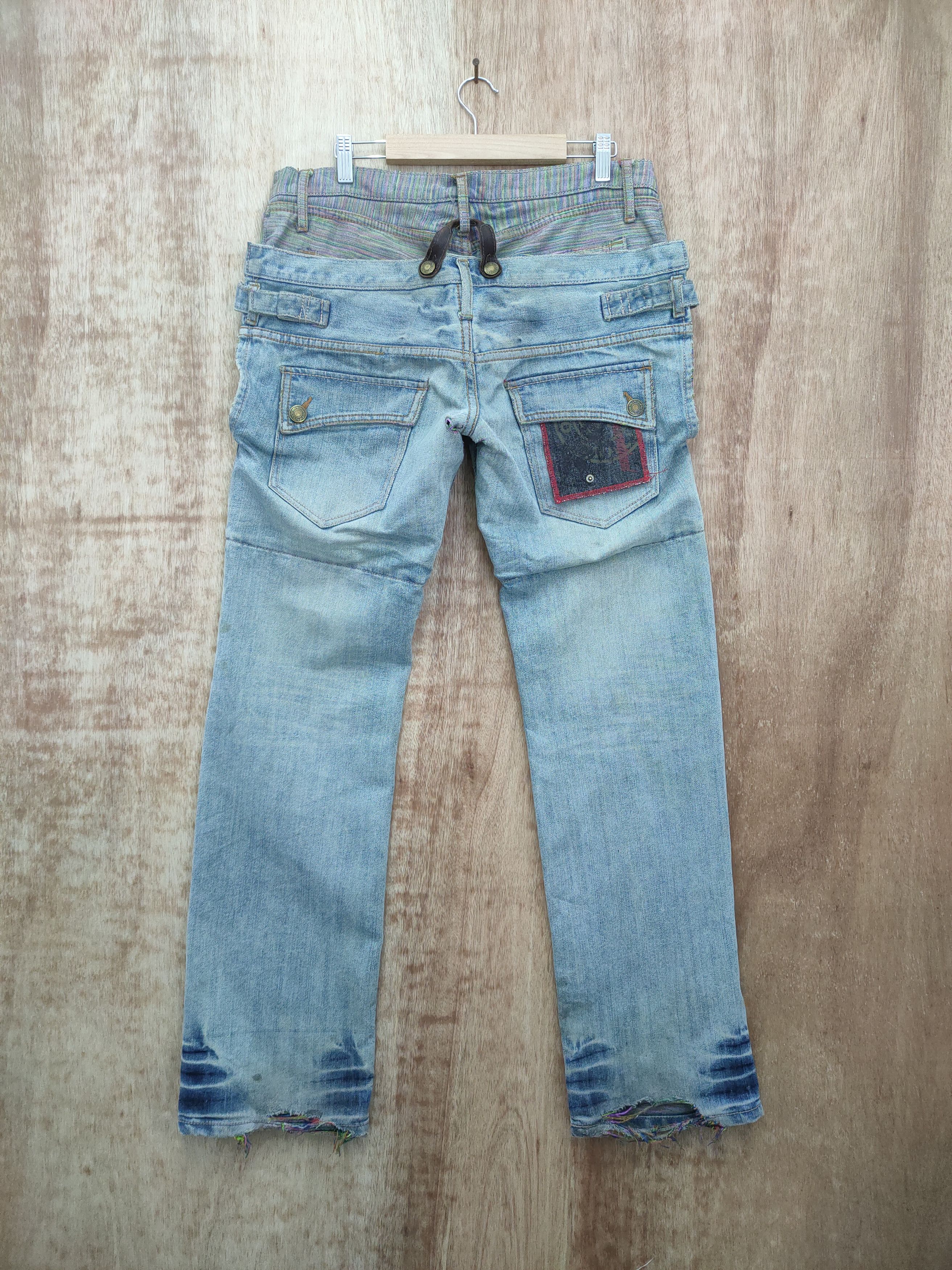 Japanese Brand JAPANESE RUSTY DOUBLE WAIST FADED / DISTRESSED JEAN Size US 34 / EU 50 - 3 Thumbnail