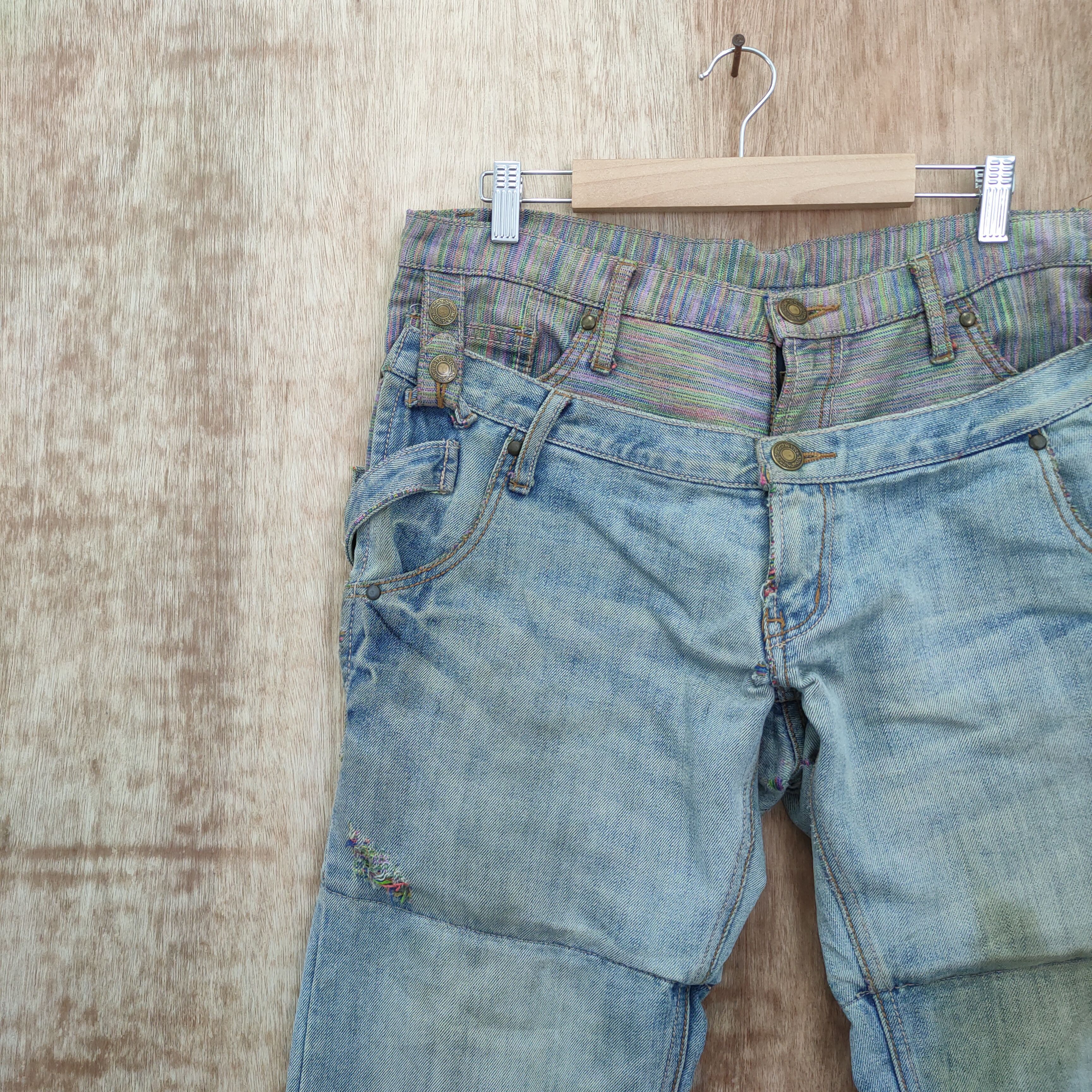 Japanese Brand JAPANESE RUSTY DOUBLE WAIST FADED / DISTRESSED JEAN Size US 34 / EU 50 - 11 Thumbnail