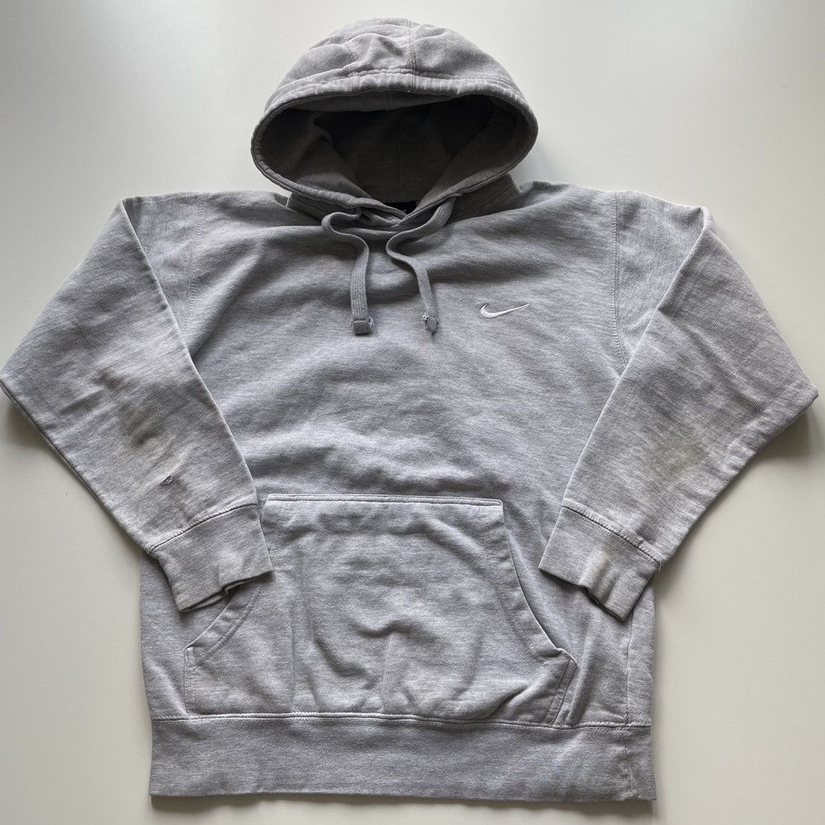 Nike Vintage 2000s Nike Embroidered Swoosh Hoodie Grey Medium Size US M / EU 48-50 / 2 - 1 Thumbnail