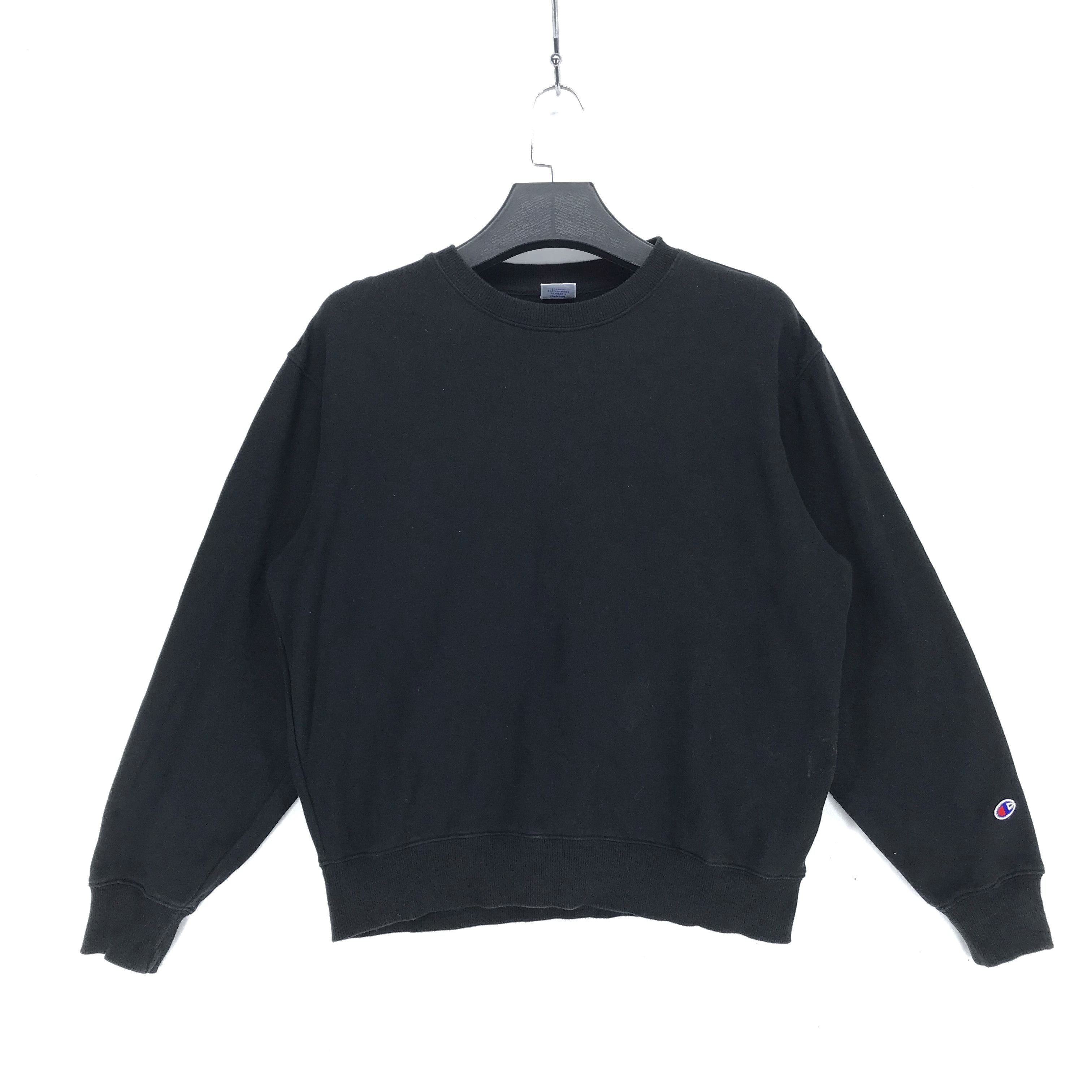 Champion CHAMPION Black Plain Crewneck Sweatshirt #2078-81 Size US L / EU 52-54 / 3 - 1 Thumbnail