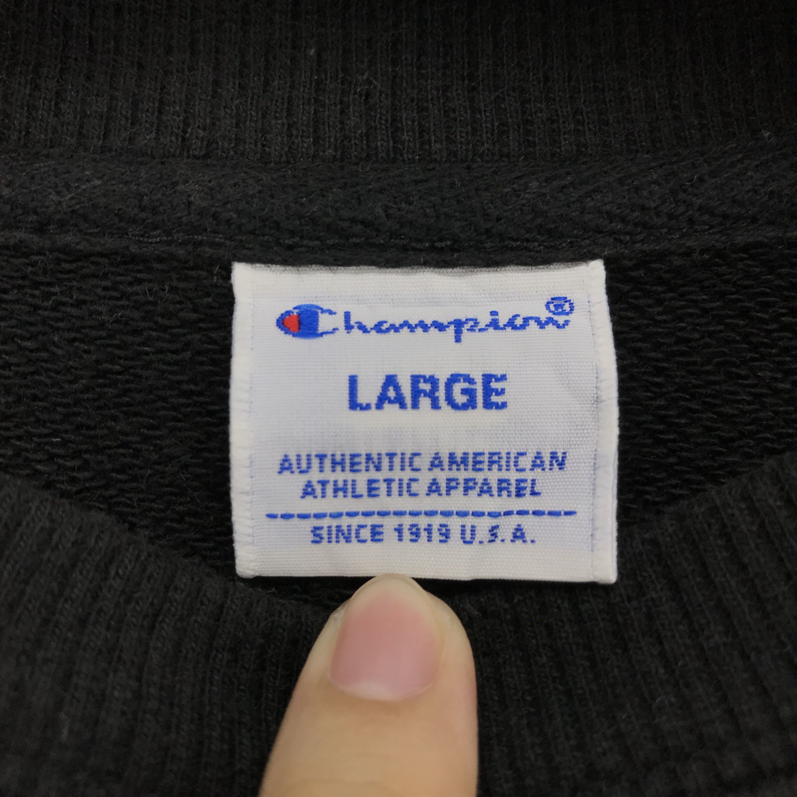 Champion CHAMPION Black Plain Crewneck Sweatshirt #2078-81 Size US L / EU 52-54 / 3 - 5 Thumbnail