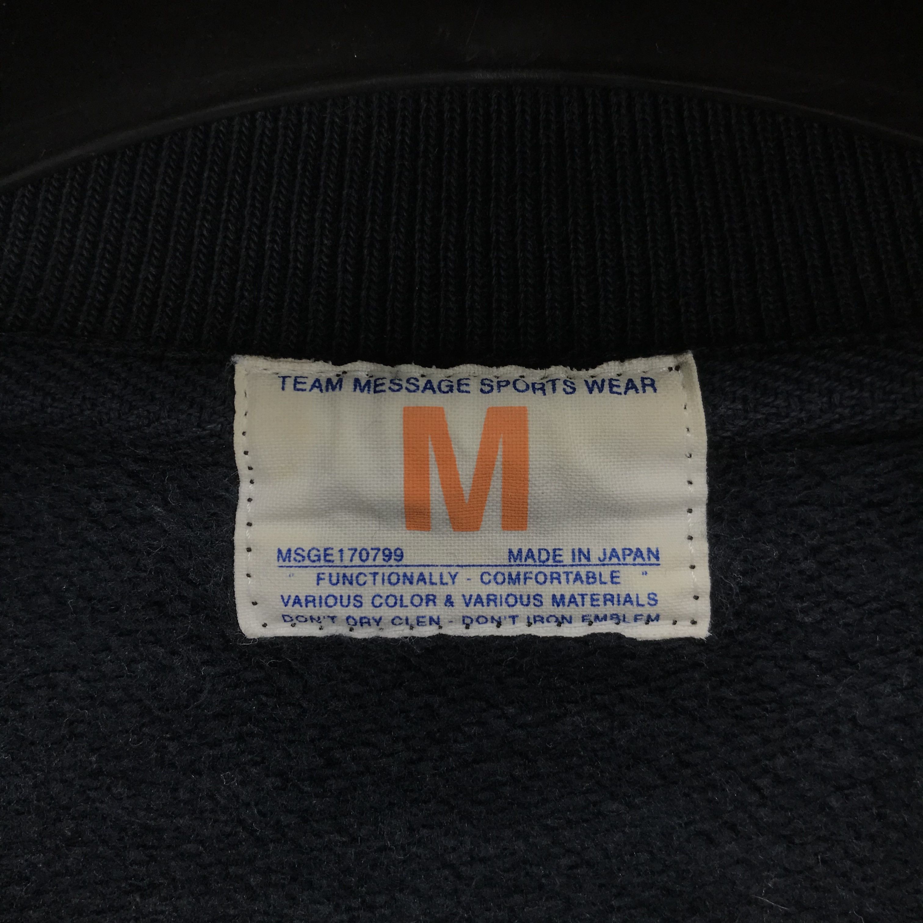 Japanese Brand Team Message Sports Wear Made in Japan Sweatshirt #2118-82 Size US M / EU 48-50 / 2 - 6 Thumbnail