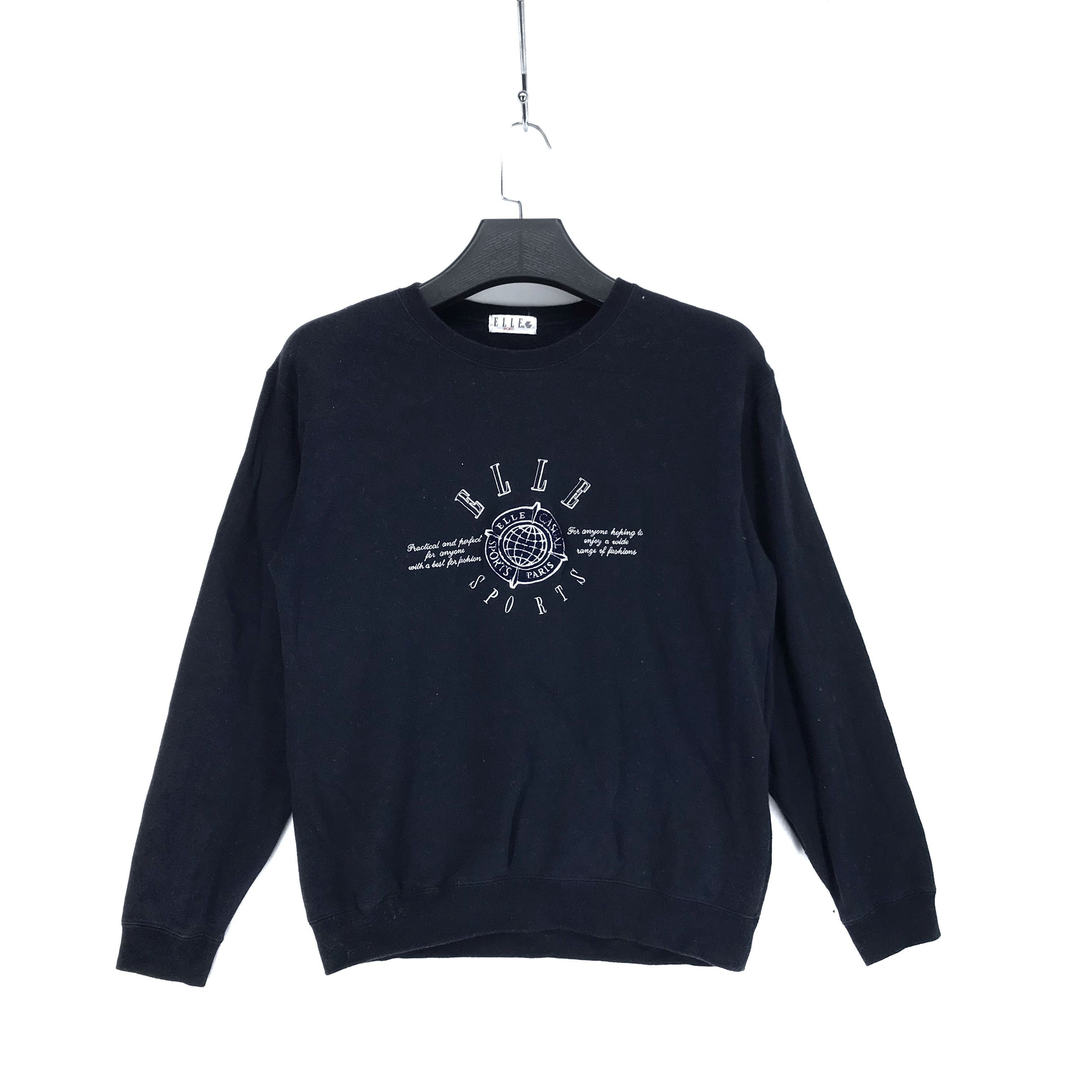 image of Vintage Elle Sports Embroidery Big Logo Sweatshirt 2141-83 in Black, Women's (Size Small)