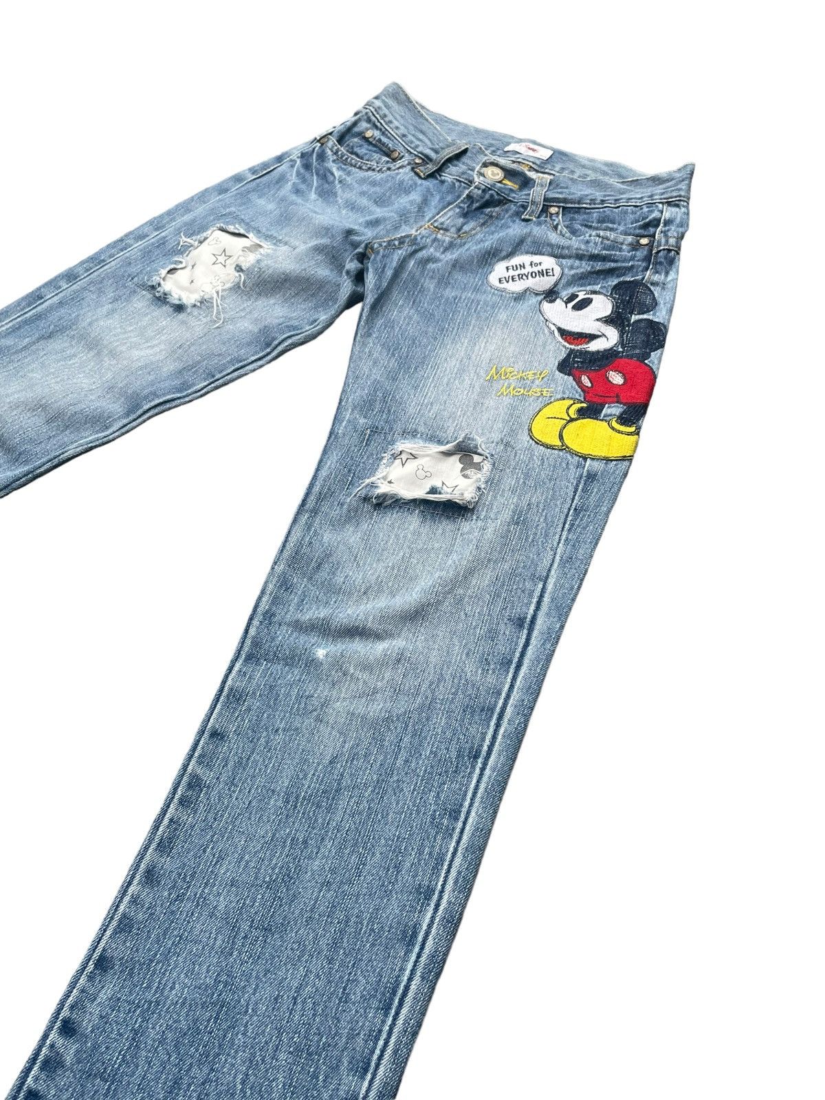 Disney × Mickey Mouse Disney Mickey Mouse Distressed Denim Size US 31 - 2 Thumbnail