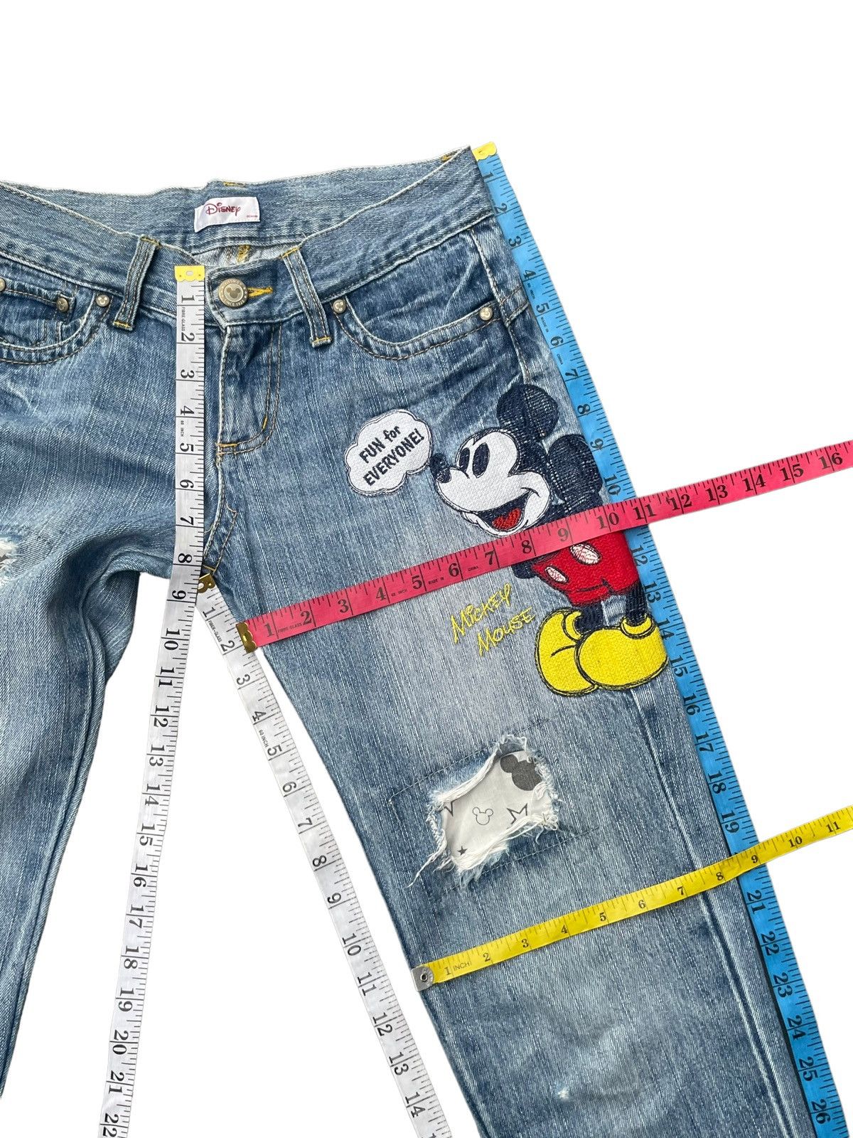 Disney × Mickey Mouse Disney Mickey Mouse Distressed Denim Size US 31 - 18 Thumbnail