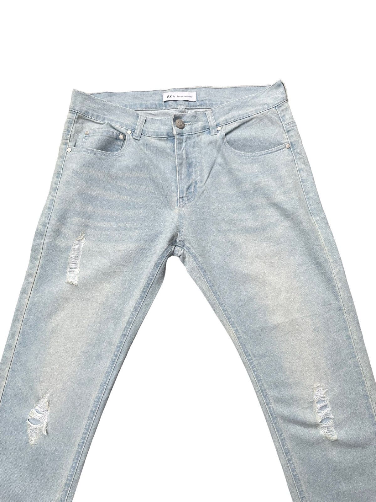 AZ by junhashimoto × junhashimoto Az by Junhashimoto Distresed Denim Size US 33 - 3 Thumbnail