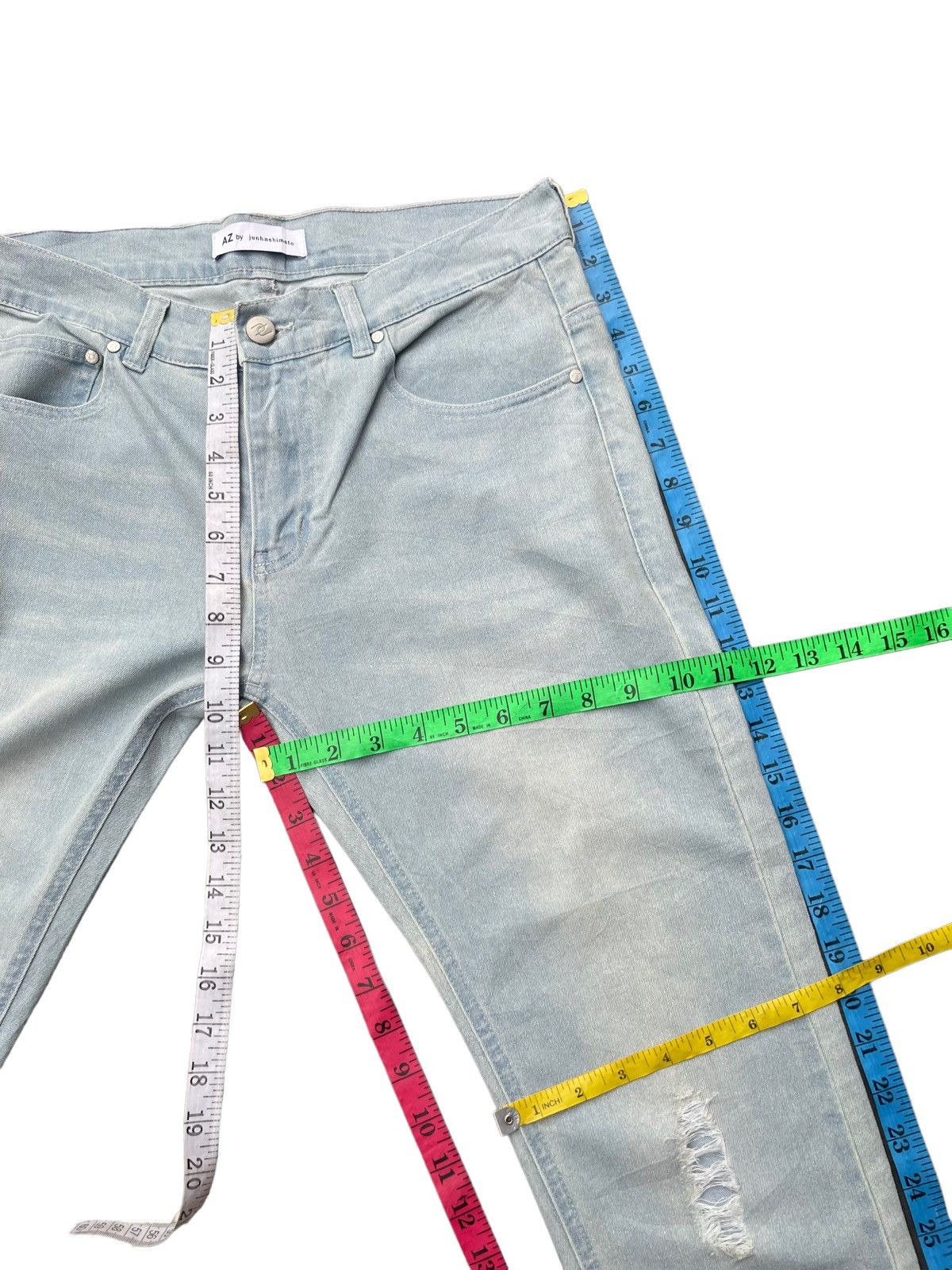 AZ by junhashimoto × junhashimoto Az by Junhashimoto Distresed Denim Size US 33 - 17 Thumbnail