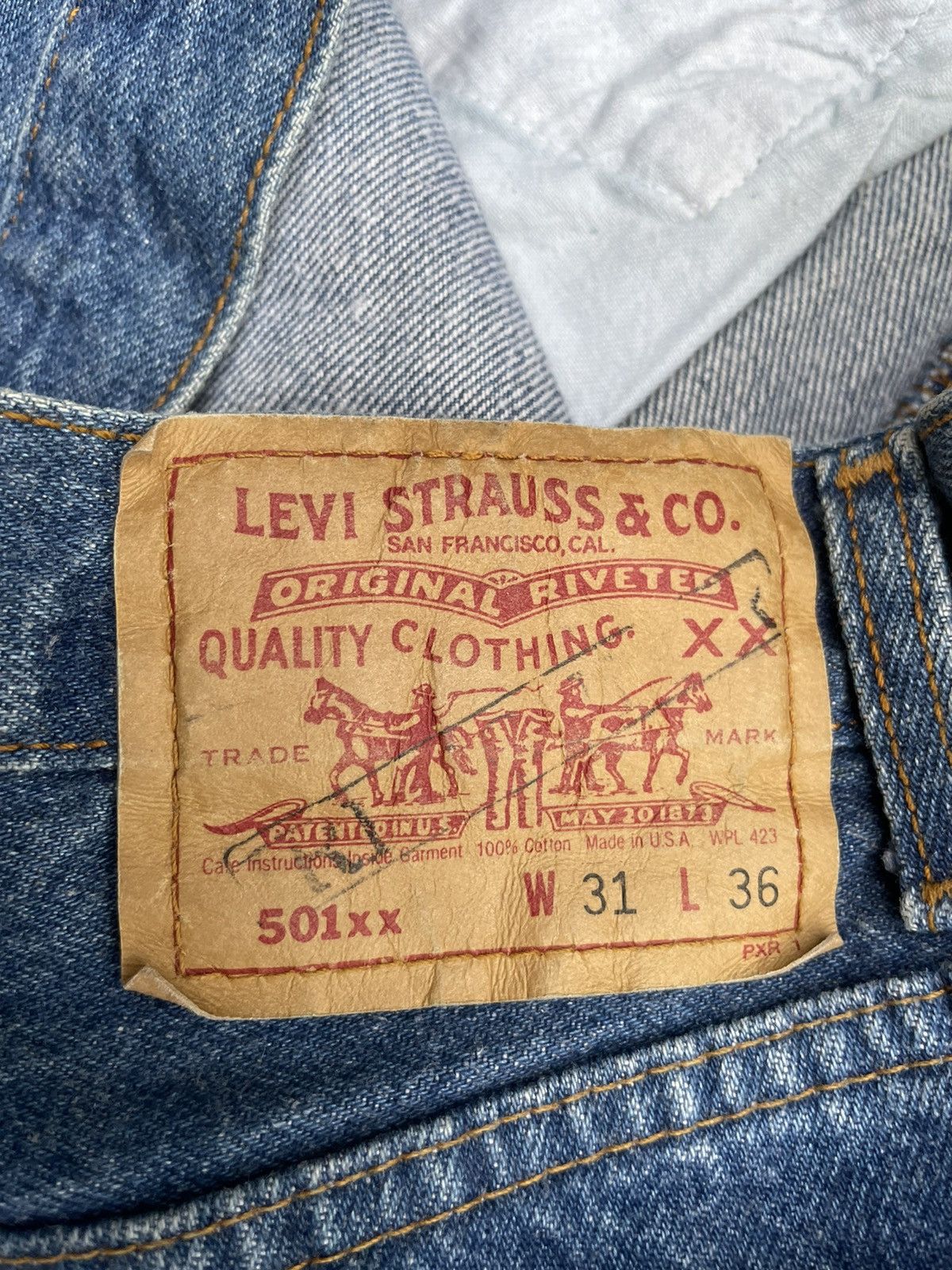 Levi's Vintage 1991 Levis 501XX e Usa Size US 30 / EU 46 - 15 Thumbnail