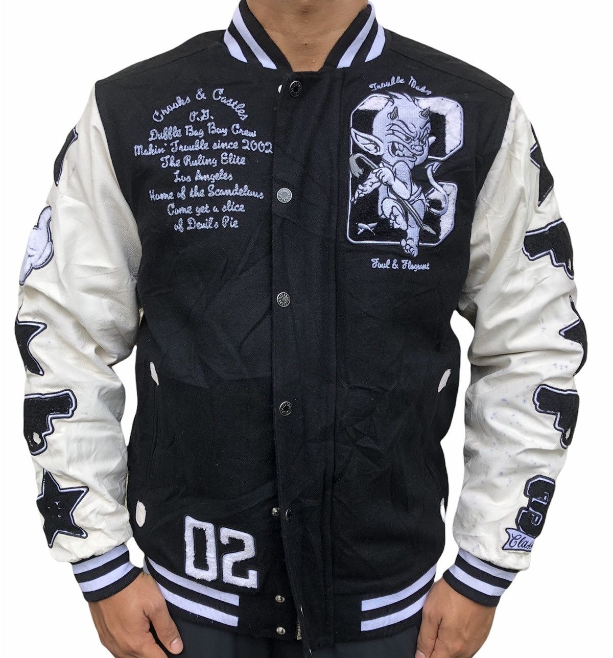 Crooks & Castles Vintage 90s🔥Crooks&Castles🔥Big Logo Varsity Leather jacket Size US M / EU 48-50 / 2 - 13 Thumbnail