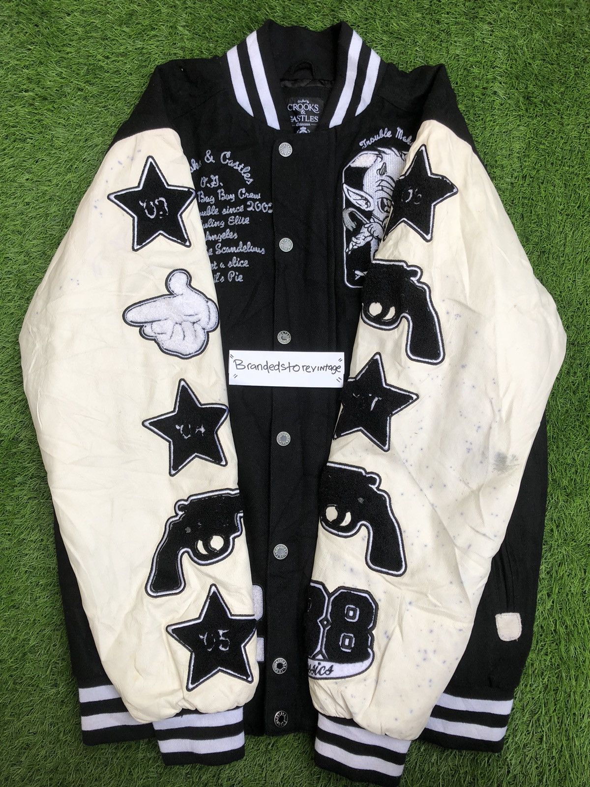 Crooks & Castles Vintage 90s🔥Crooks&Castles🔥Big Logo Varsity Leather jacket Size US M / EU 48-50 / 2 - 15 Thumbnail