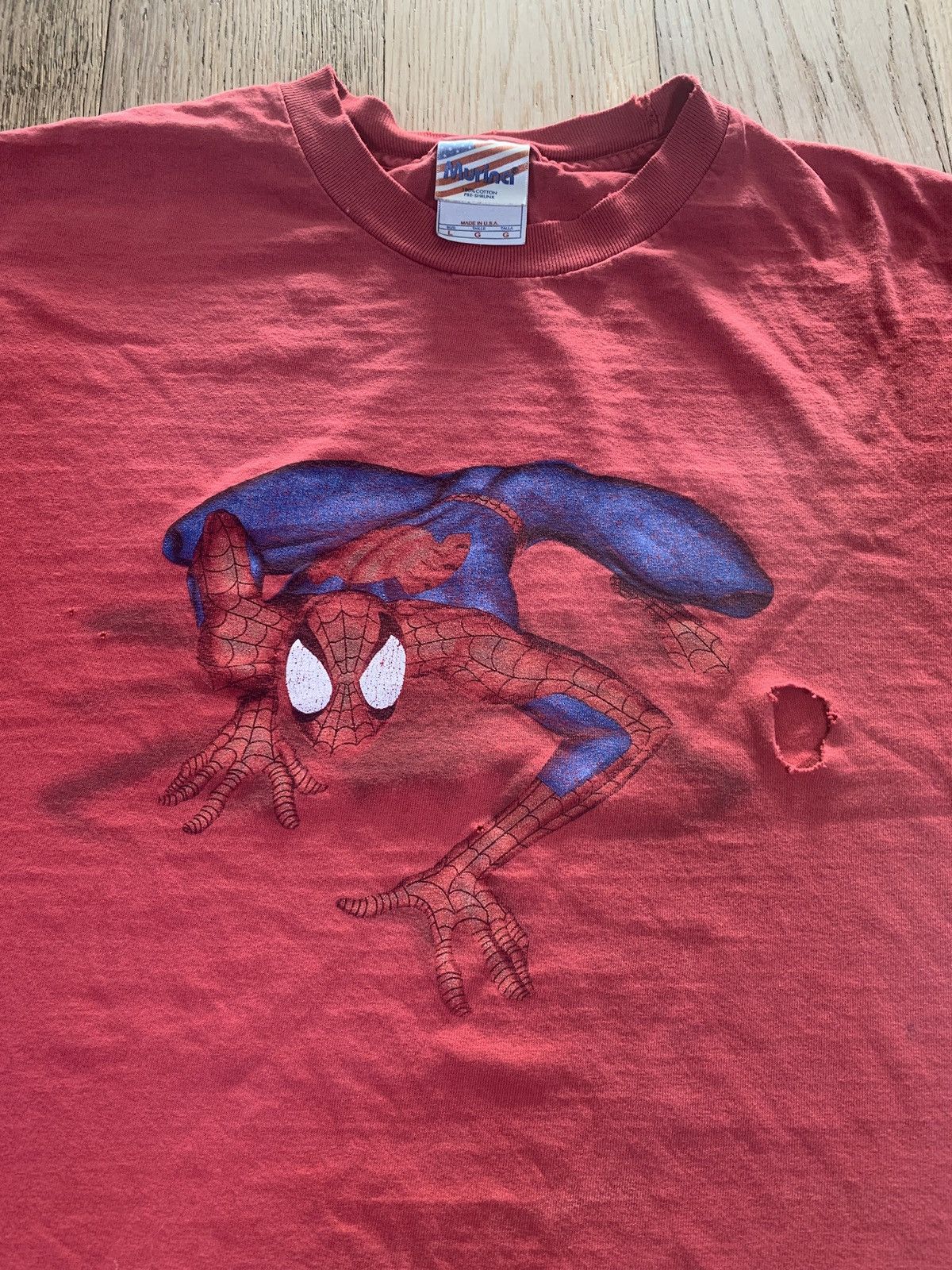 Cartoon Network × Vintage Vintage 2002 Y2K Spider Man Movie Distressed T Shirt Size US L / EU 52-54 / 3 - 6 Thumbnail