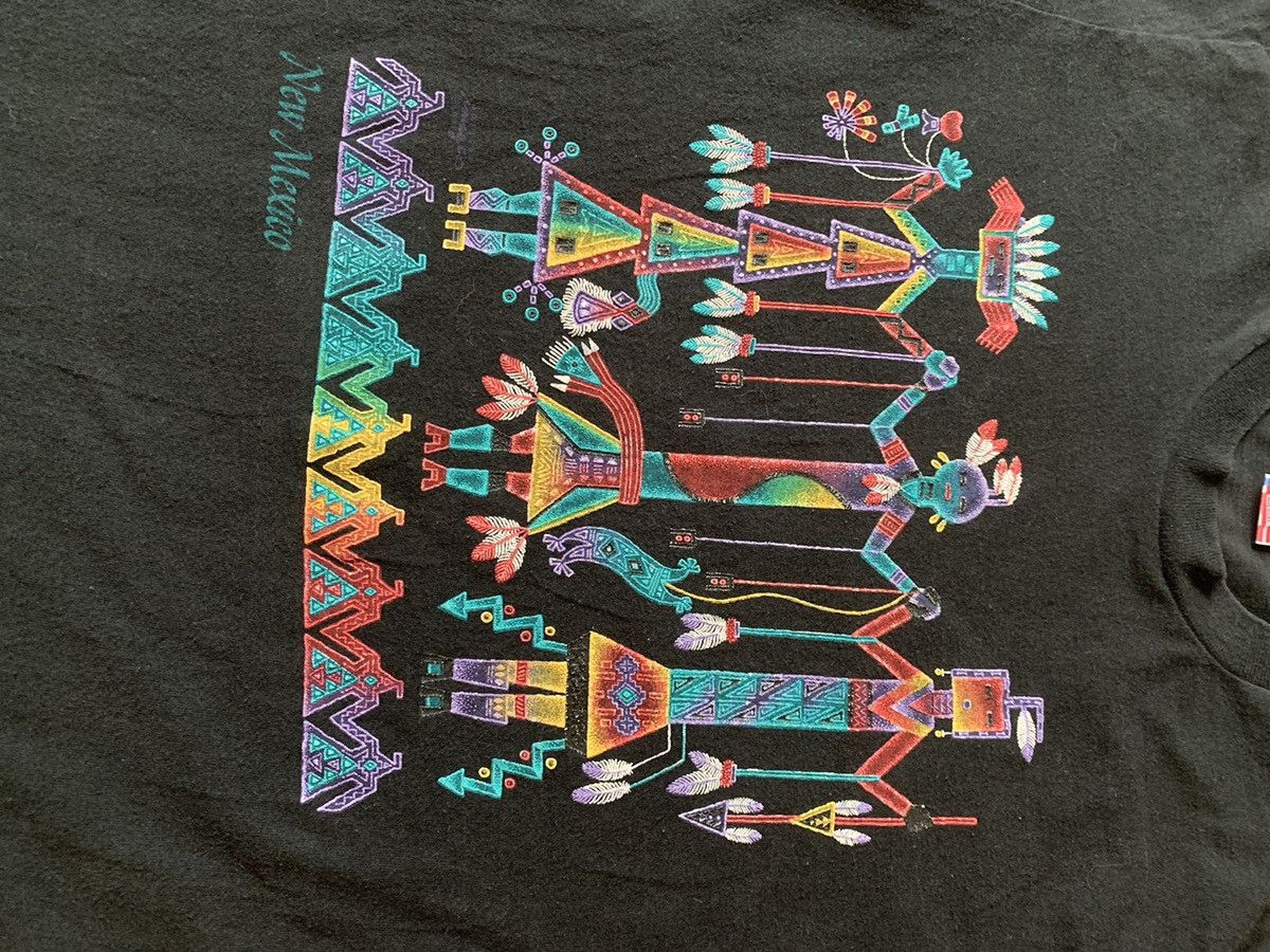 Vintage 90s New Mexico Rainbow Indigenous Art Single Stitch T Shirt Size US M / EU 48-50 / 2 - 3 Thumbnail