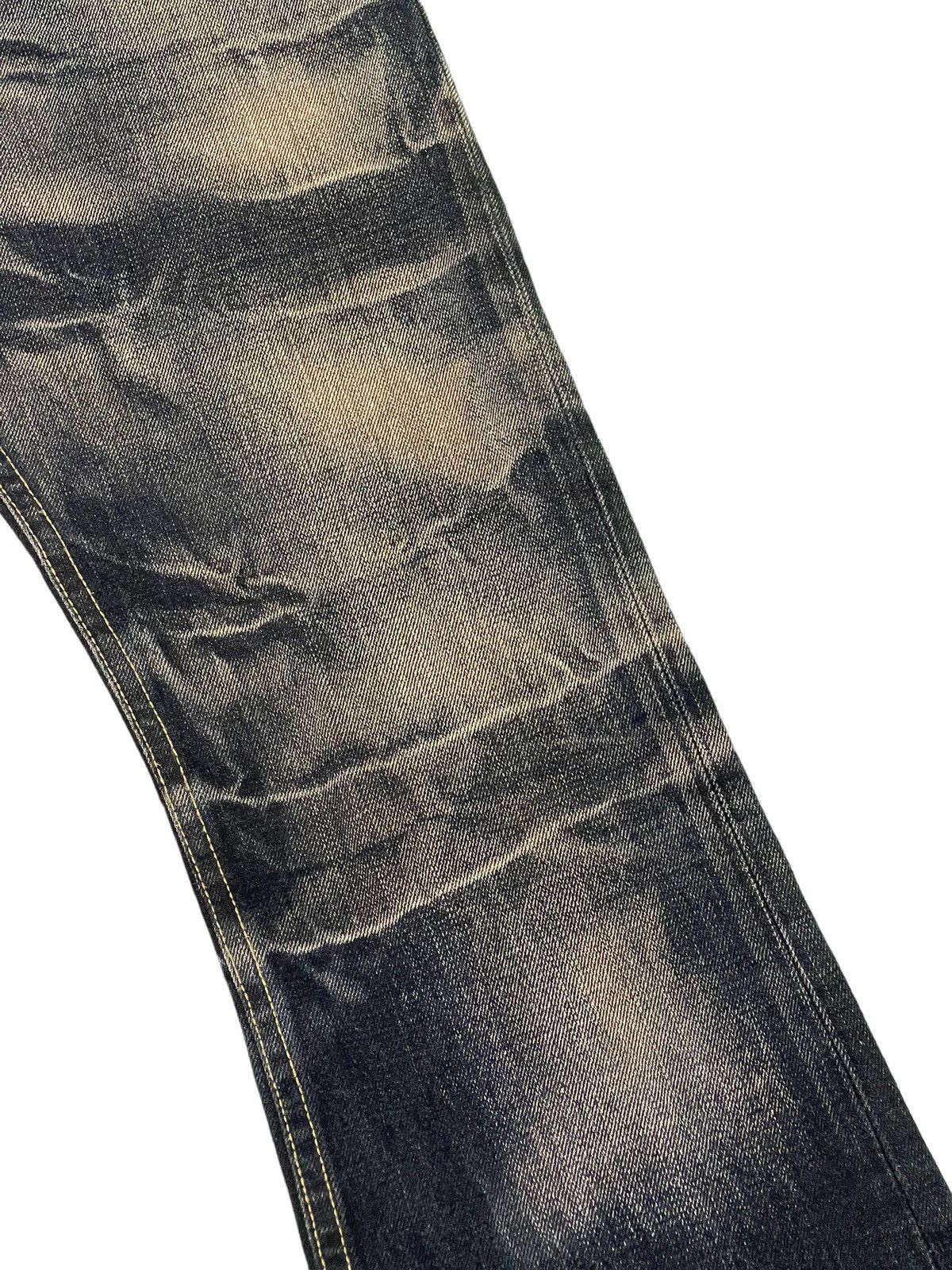 Japanese Brand Flare Jeans Semantic Design Distress Denim Acid Wash 4🟦 Size US 33 - 7 Thumbnail