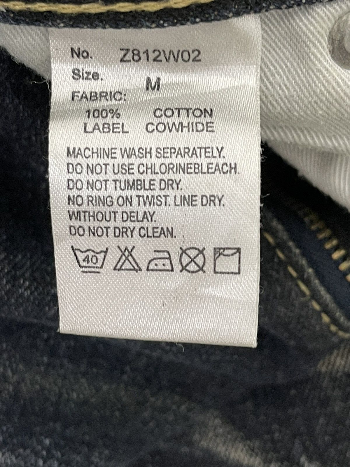 Japanese Brand Flare Jeans Semantic Design Distress Denim Acid Wash 4🟦 Size US 33 - 21 Thumbnail