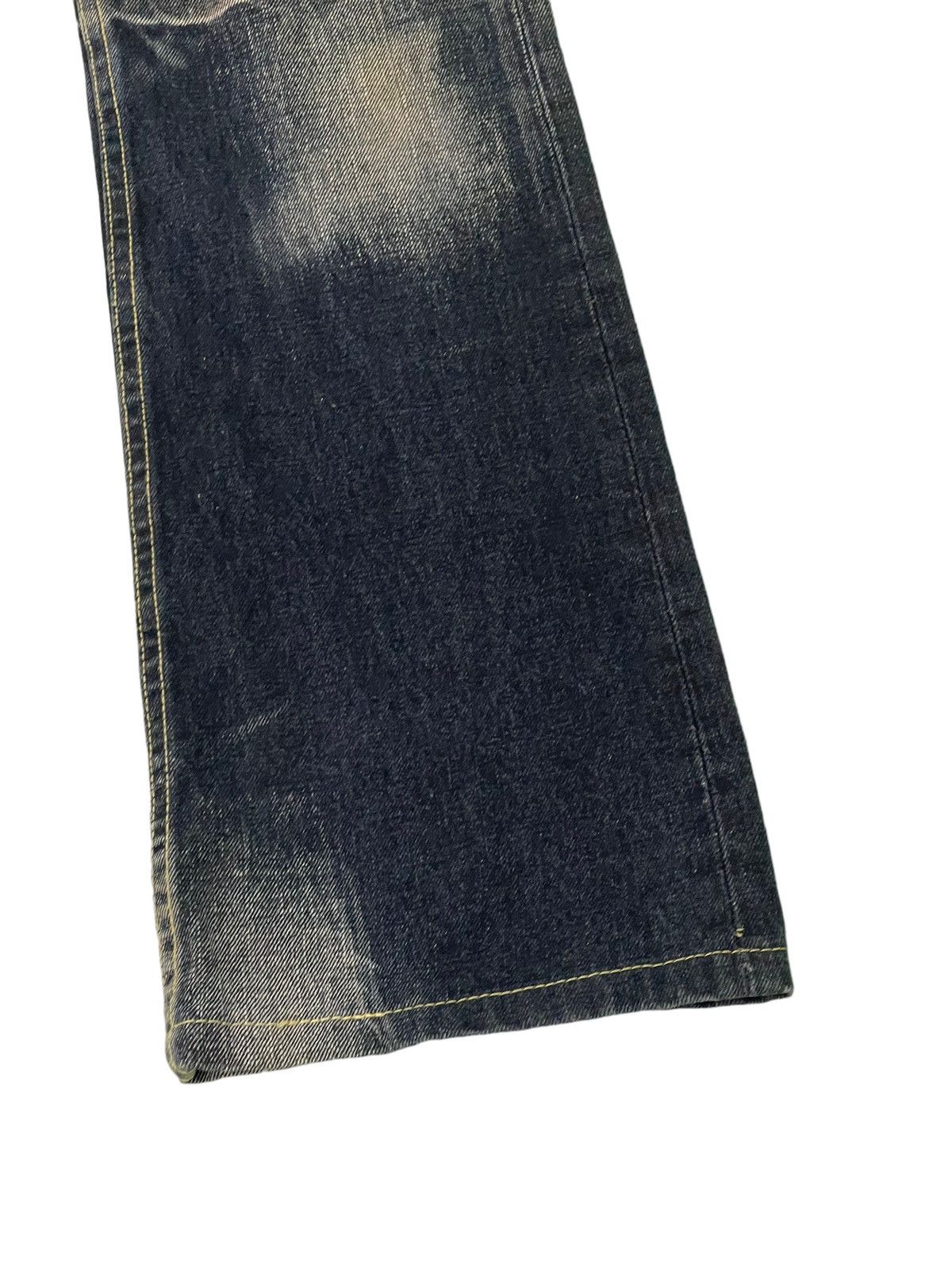 Japanese Brand Flare Jeans Semantic Design Distress Denim Acid Wash 4🟦 Size US 33 - 4 Thumbnail