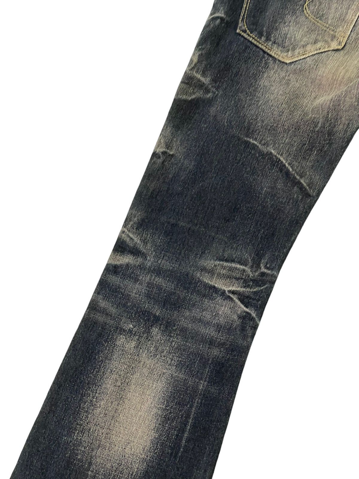Japanese Brand Flare Jeans Semantic Design Distress Denim Acid Wash 4🟦 Size US 33 - 16 Thumbnail