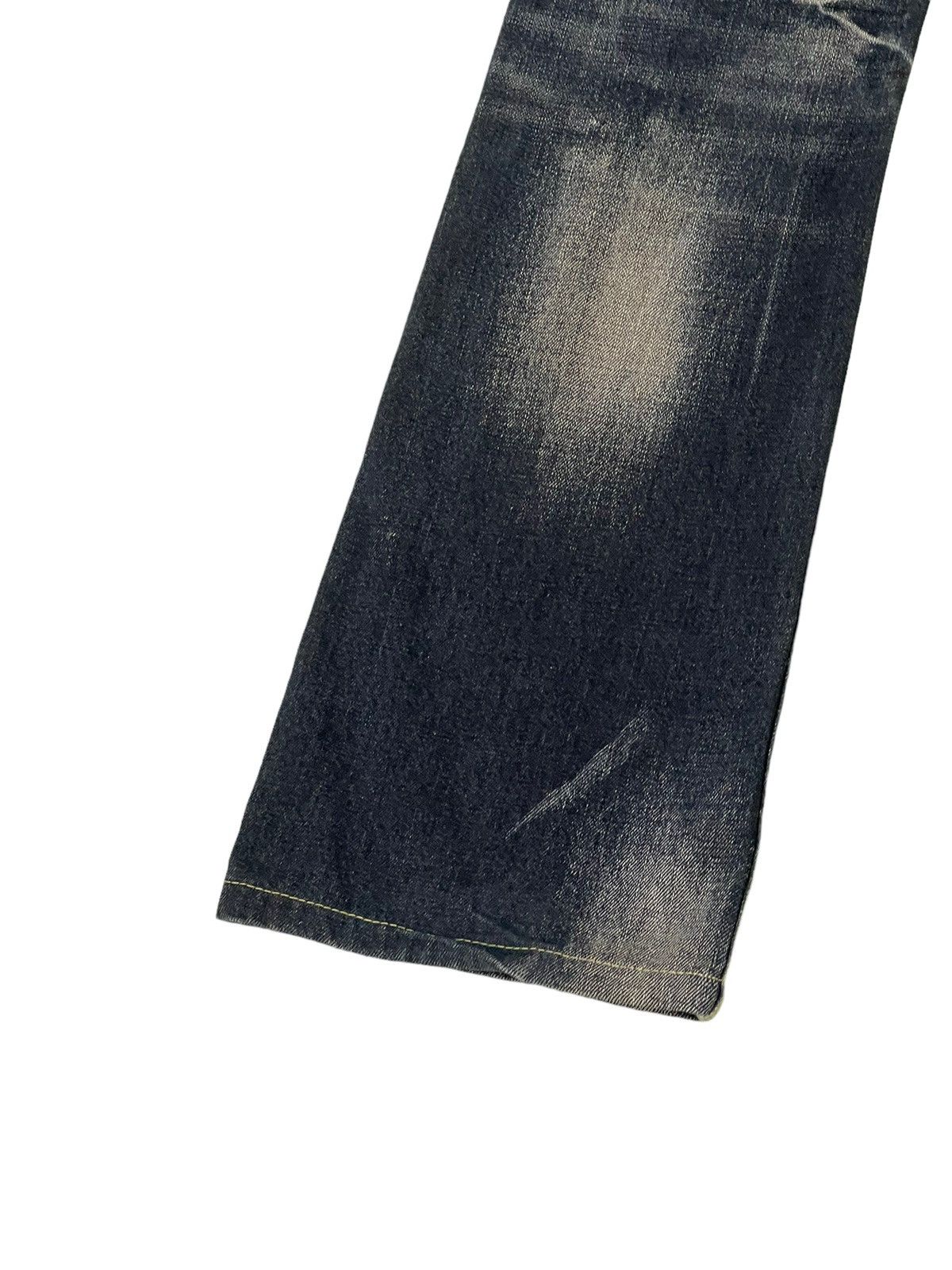 Japanese Brand Flare Jeans Semantic Design Distress Denim Acid Wash 4🟦 Size US 33 - 15 Thumbnail