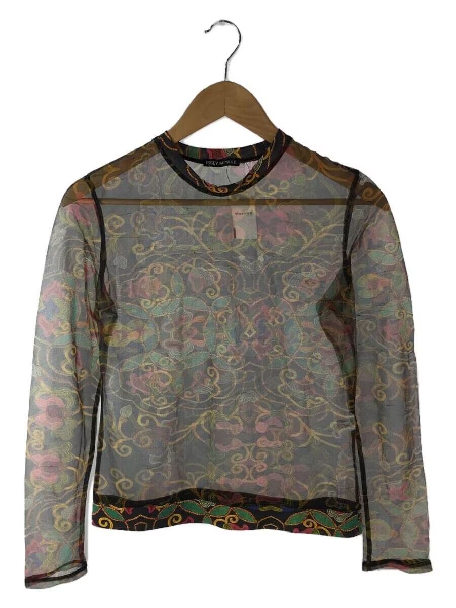 image of Issey Miyake Mesh Tattoo Top in Brown, Women's (Size Medium)