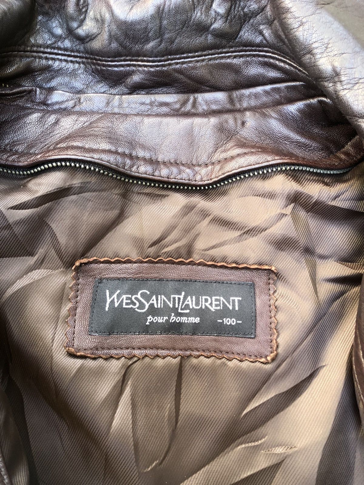 Yves Saint Laurent Vintage🔥YVES SAINT LAURENT POUR HOMME🔥Leather Jacket 90’s Size US L / EU 52-54 / 3 - 15 Thumbnail