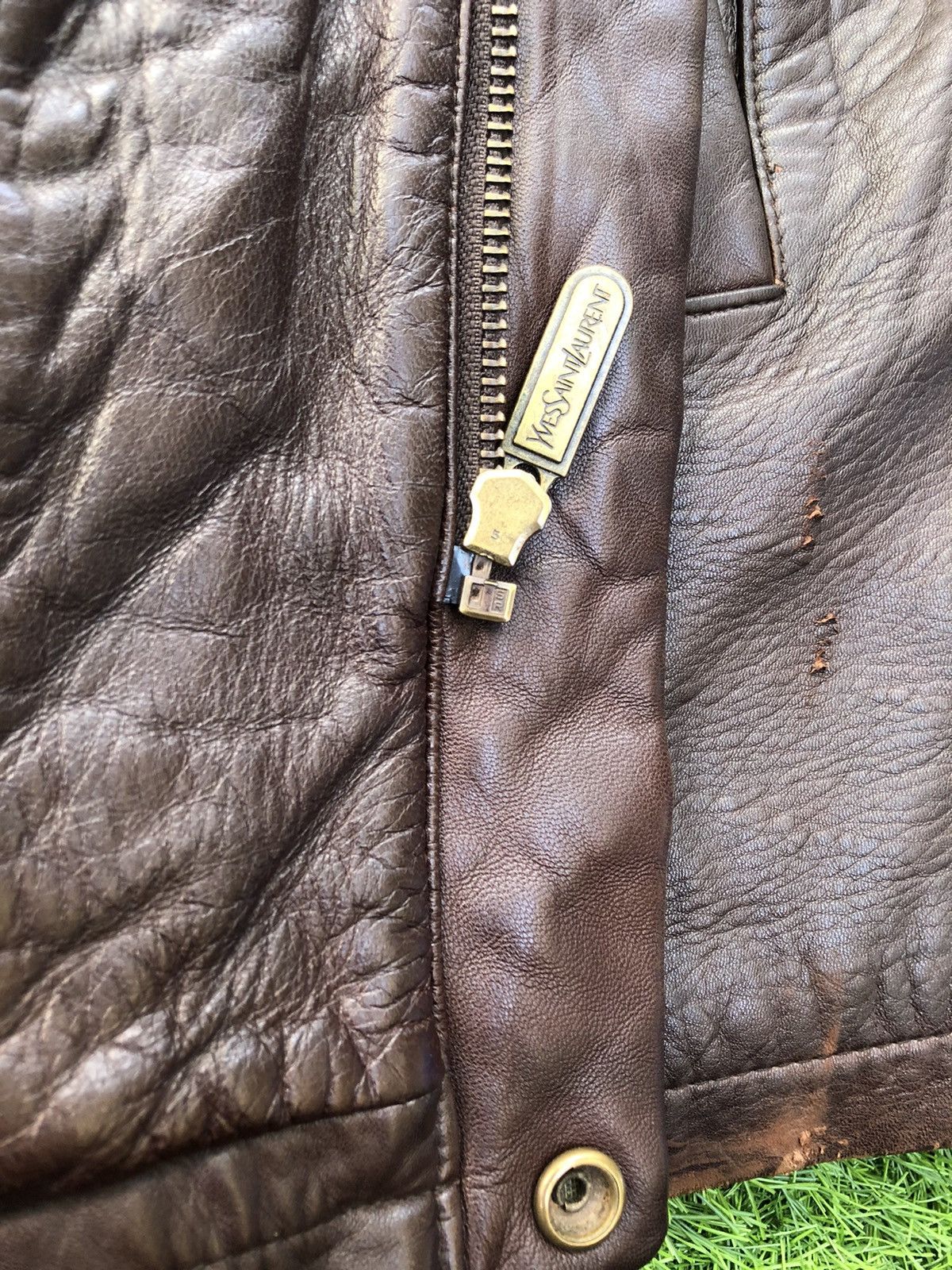 Yves Saint Laurent Vintage🔥YVES SAINT LAURENT POUR HOMME🔥Leather Jacket 90’s Size US L / EU 52-54 / 3 - 20 Thumbnail